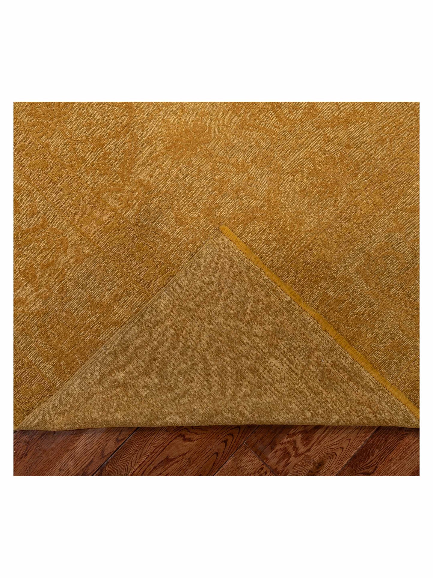 Color Bouquet Rose Yellow Yellow 10.5x13.7 Hand Knotted Rug