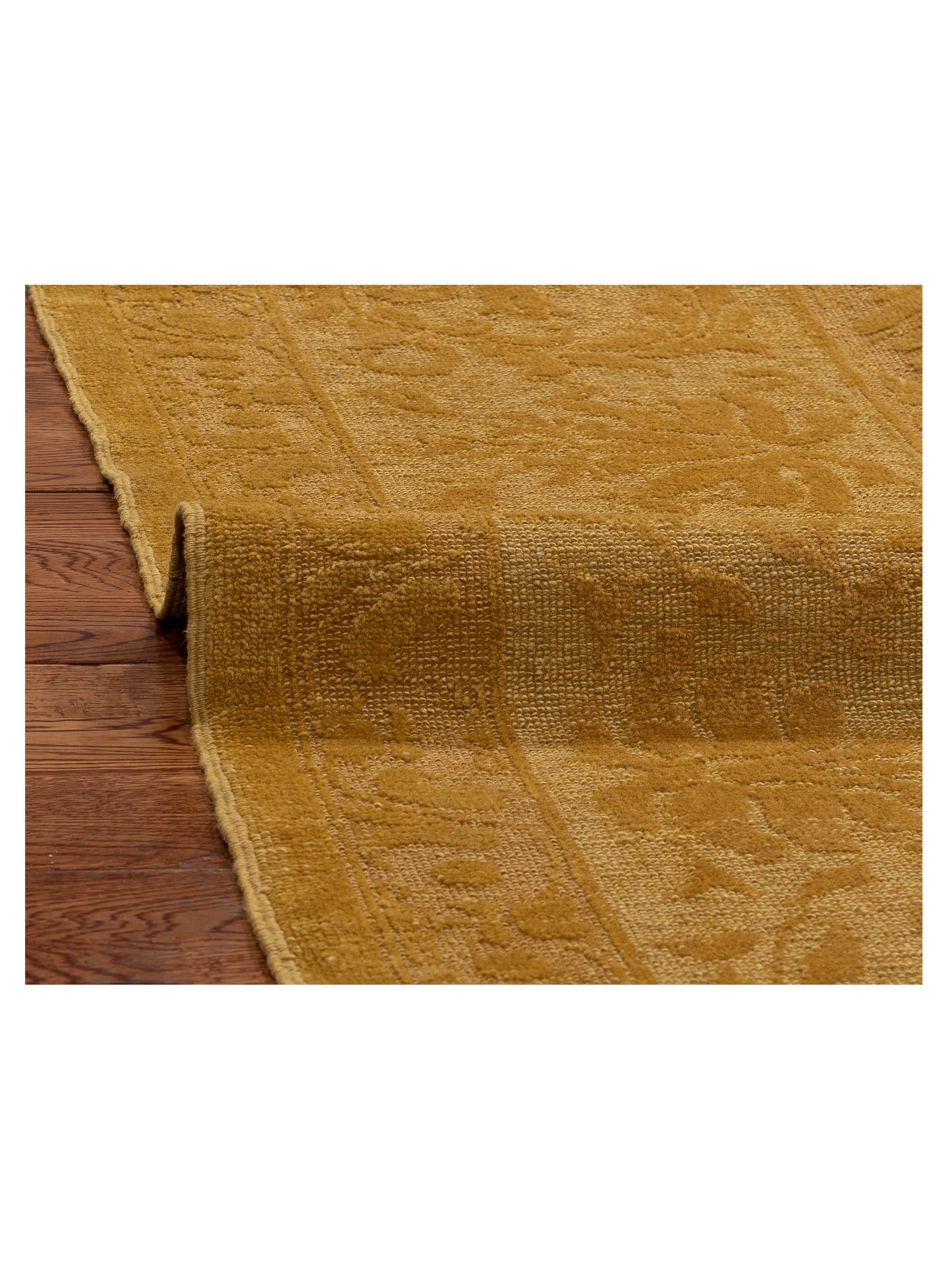 Color Bouquet Rose Yellow Yellow 10.5x13.7 Hand Knotted Rug