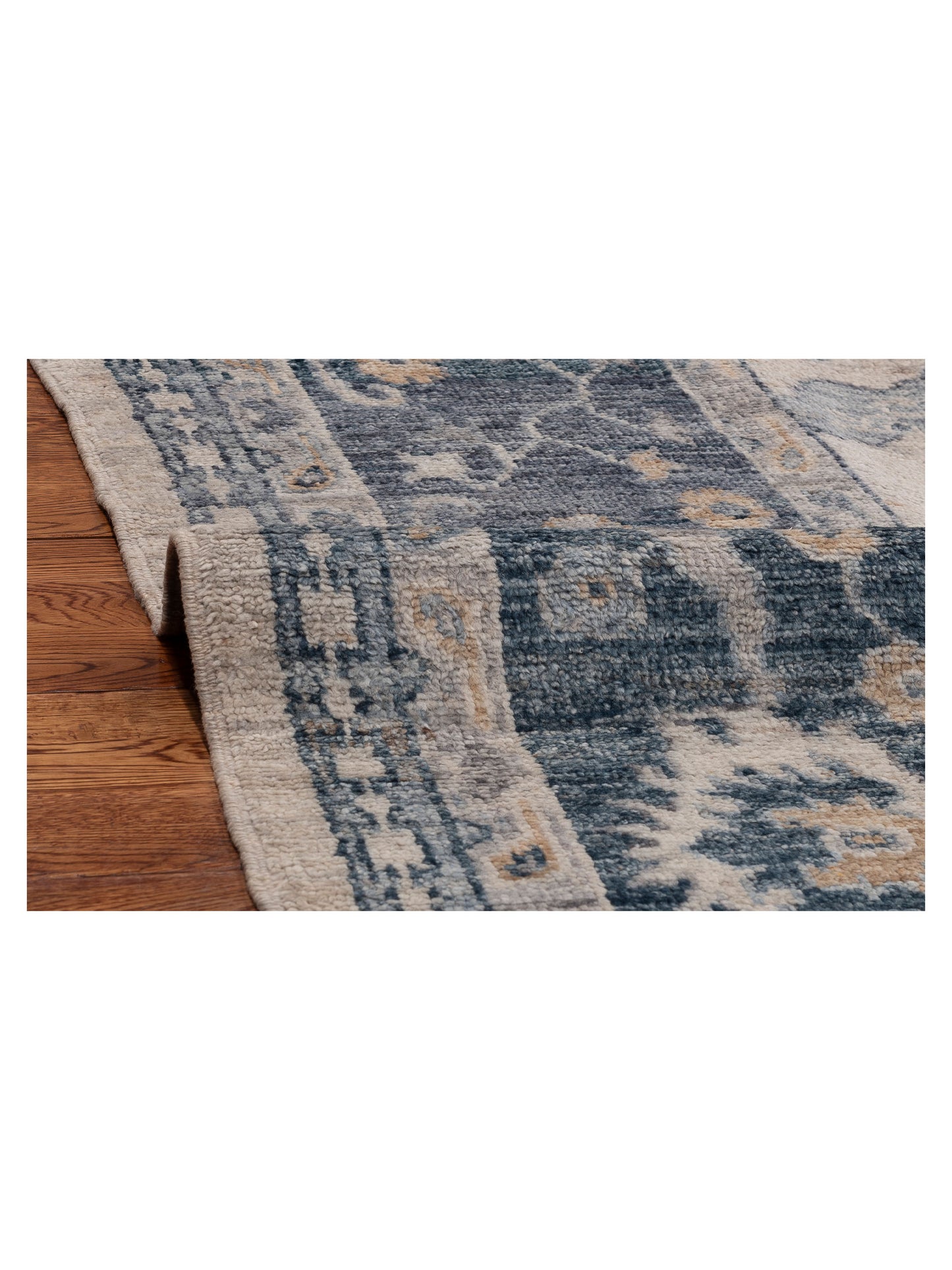 Angora Oushak 154411 Ivory Blue 9x11.10 Hand Knotted Rug