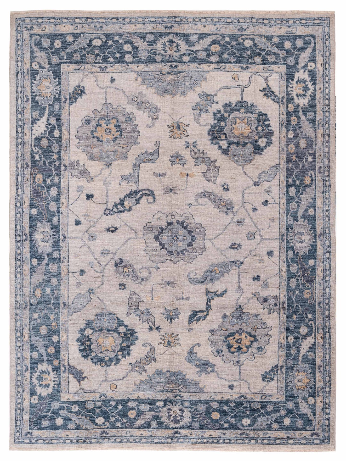 Anadol Angora Oushak  Ivory Blue Traditional