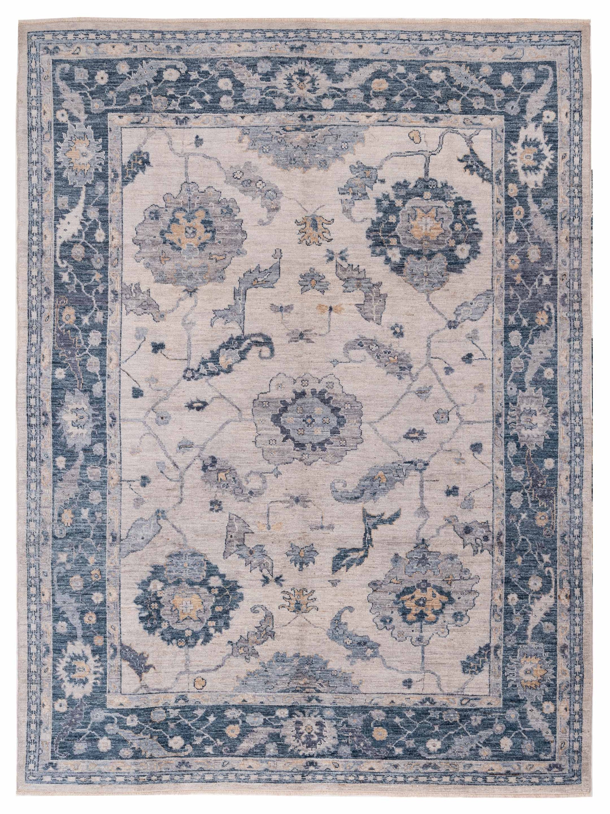 Anadol Angora Oushak  Ivory Blue Traditional