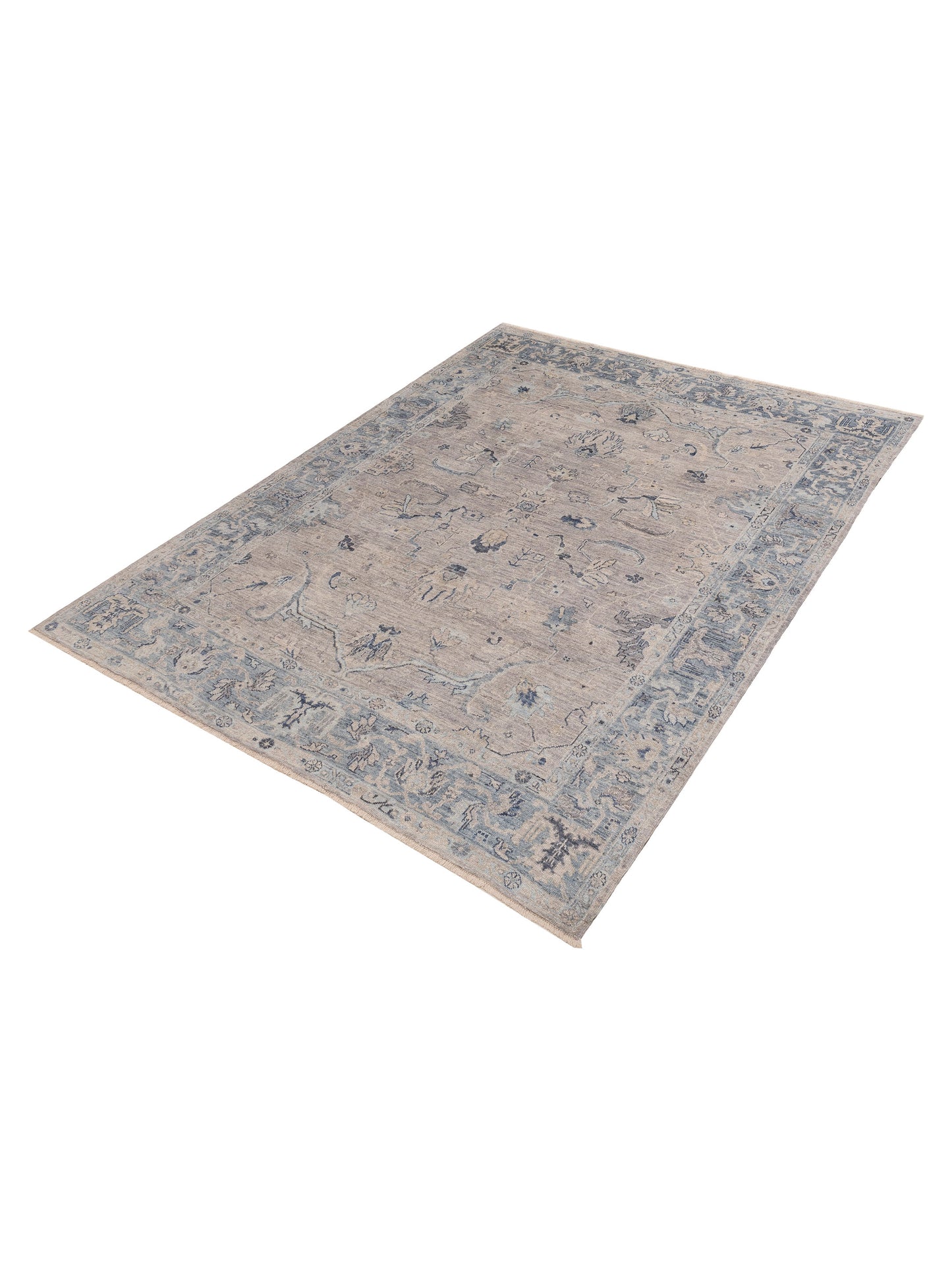 Angora Oushak 154412 Gray Blue 8.9x11.6 Hand Knotted Rug