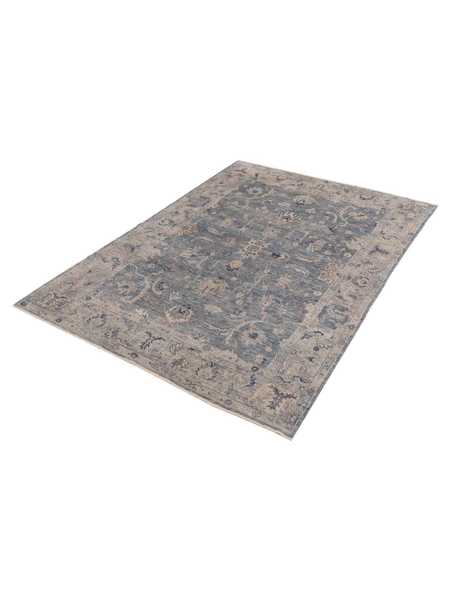 Angora Oushak 154416 Gray Silver 8.6x11.6 Hand Knotted Rug