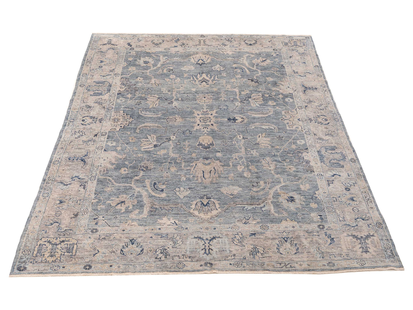 Angora Oushak 154416 Gray Silver 8.6x11.6 Hand Knotted Rug