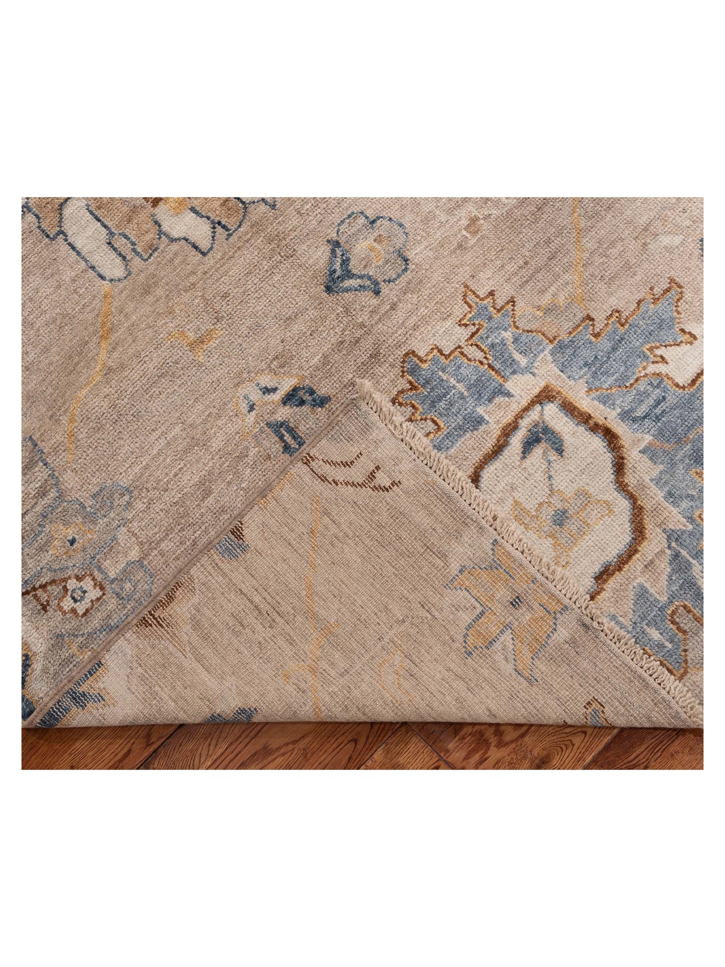Angora Oushak 154418 Beige Beige 9x12.1 Hand Knotted Rug