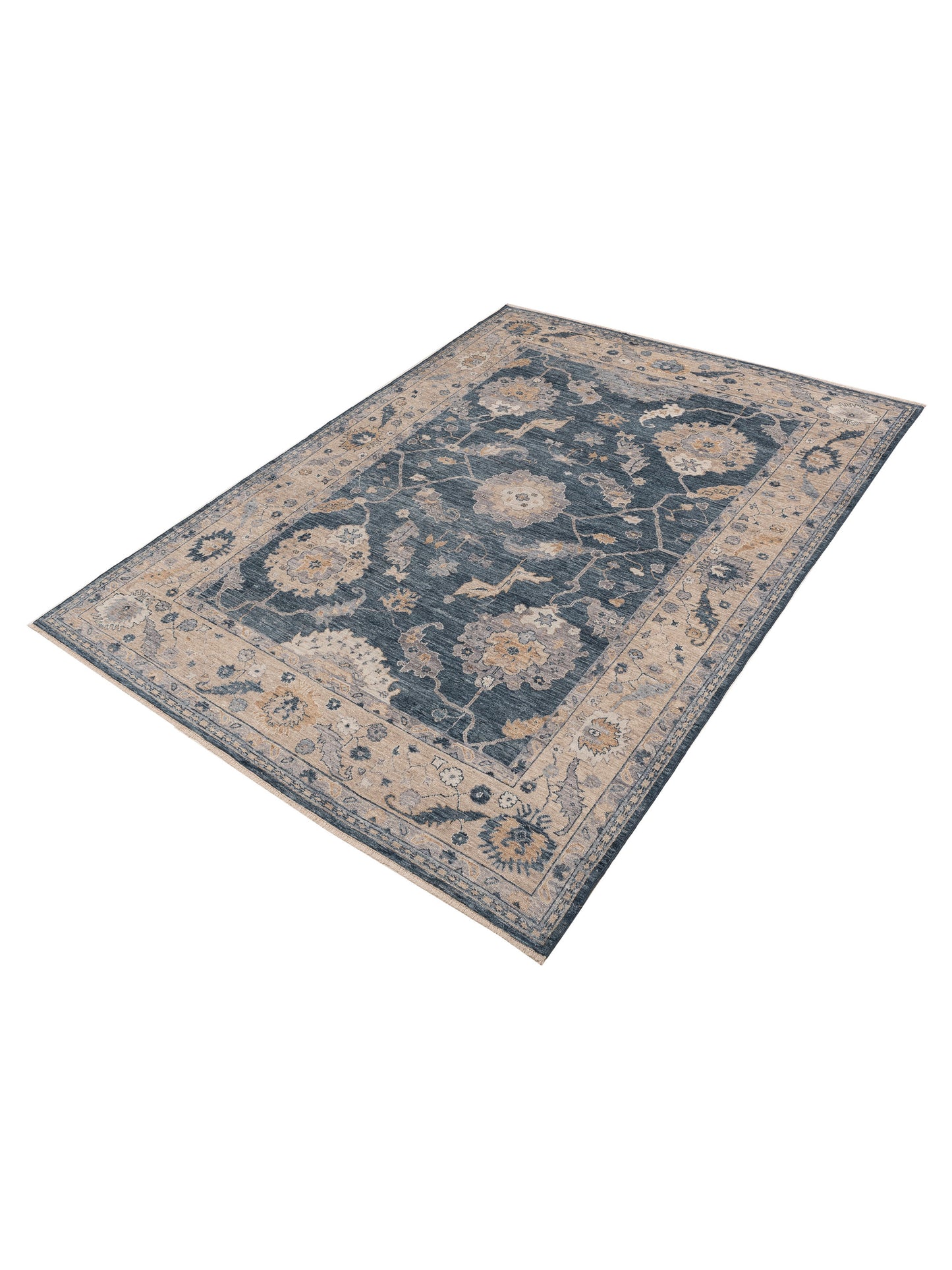 Angora Oushak 154423 Blue Ivory 10x13.5 Hand Knotted Rug
