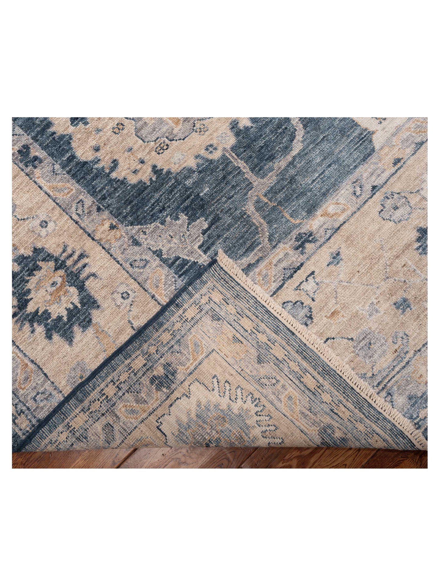 Angora Oushak 154423 Blue Ivory 10x13.5 Hand Knotted Rug