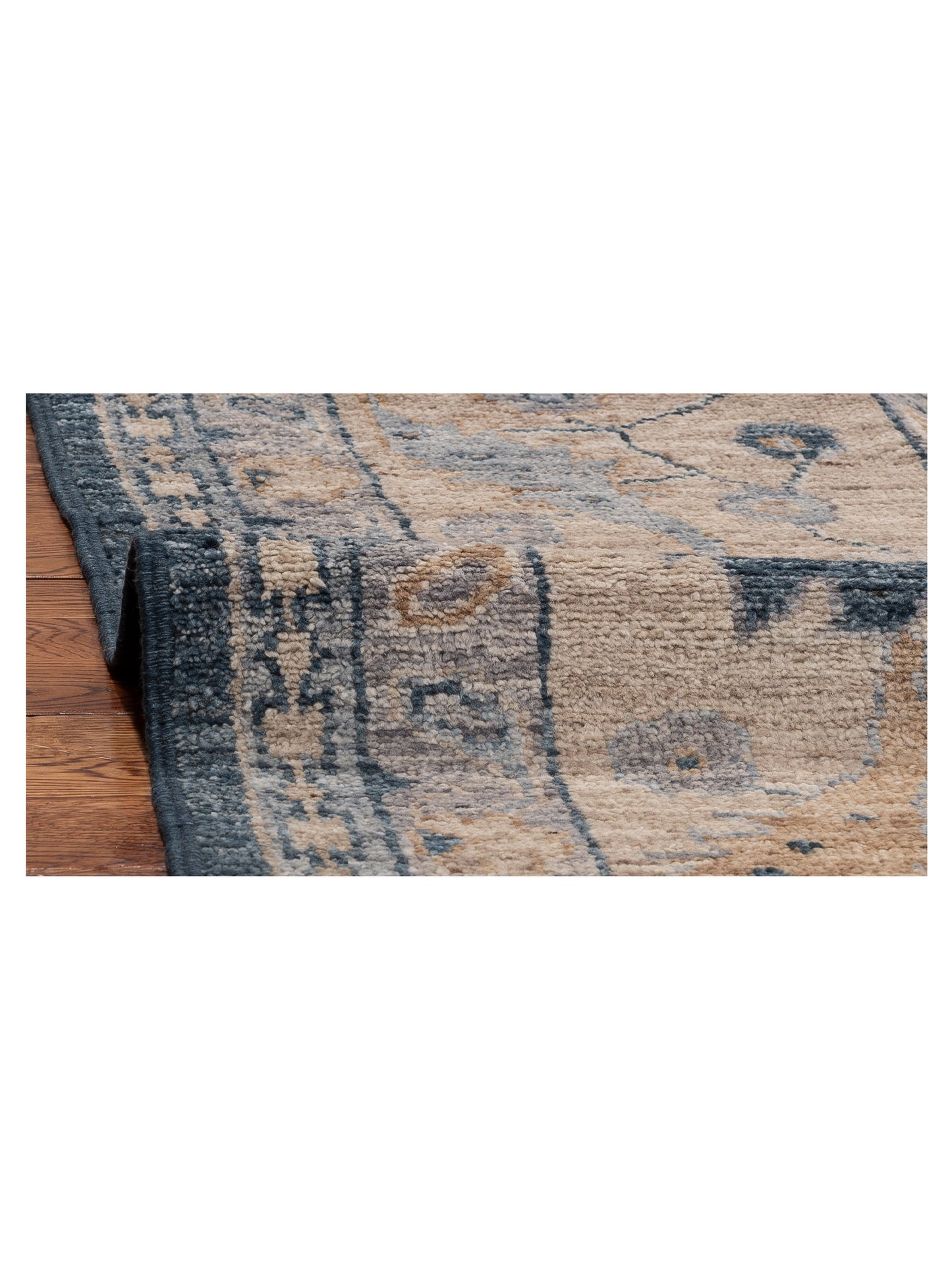 Angora Oushak 154423 Blue Ivory 10x13.5 Hand Knotted Rug