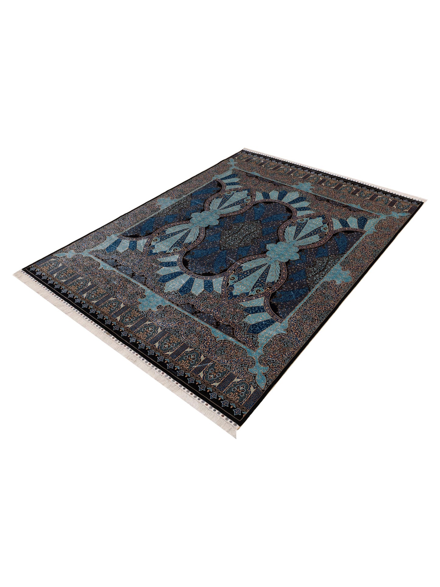 Elegance 154456 Blue Blue 9x12.3 Hand Knotted Rug