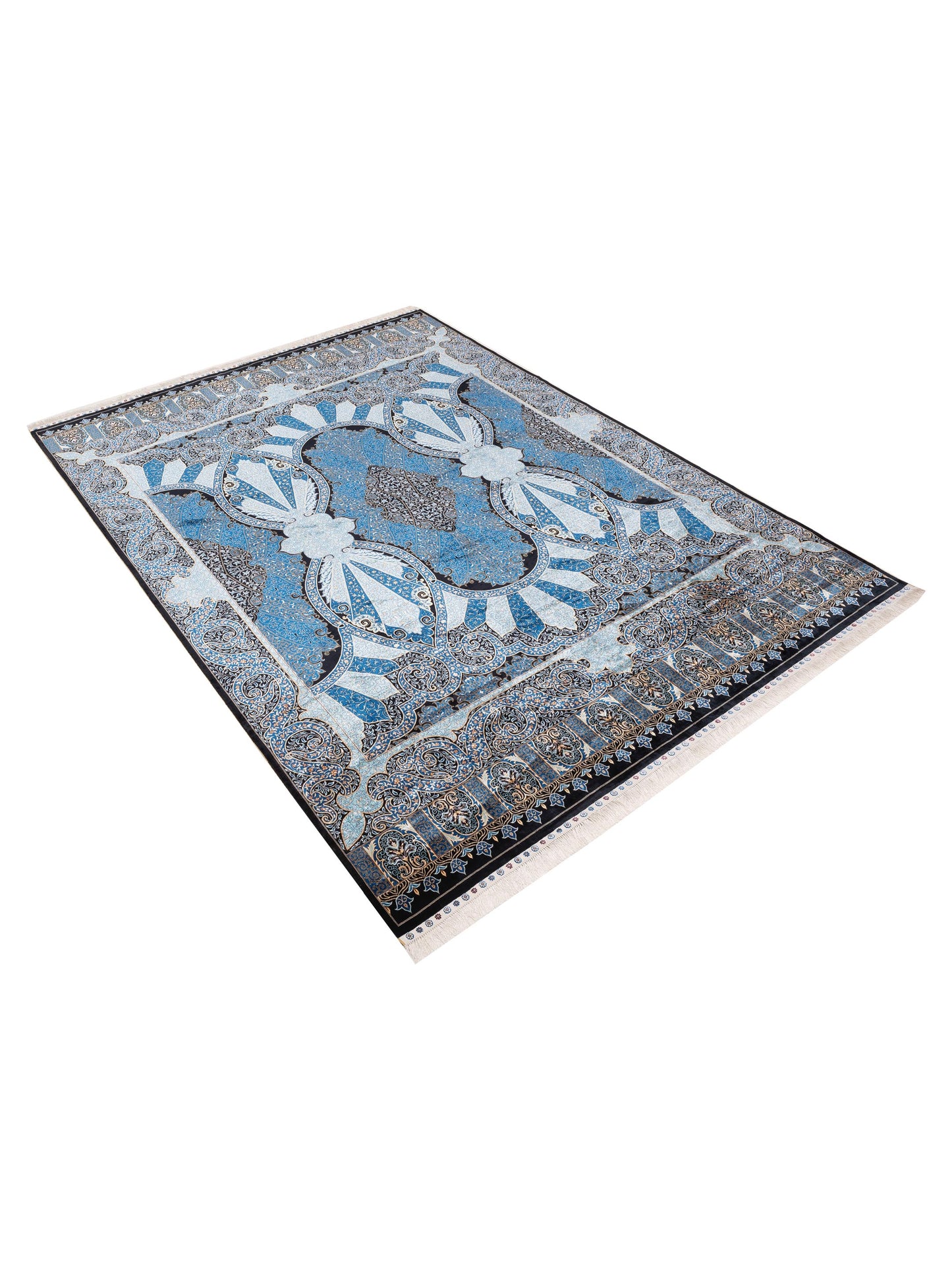 Elegance 154456 Blue Blue 9x12.3 Hand Knotted Rug