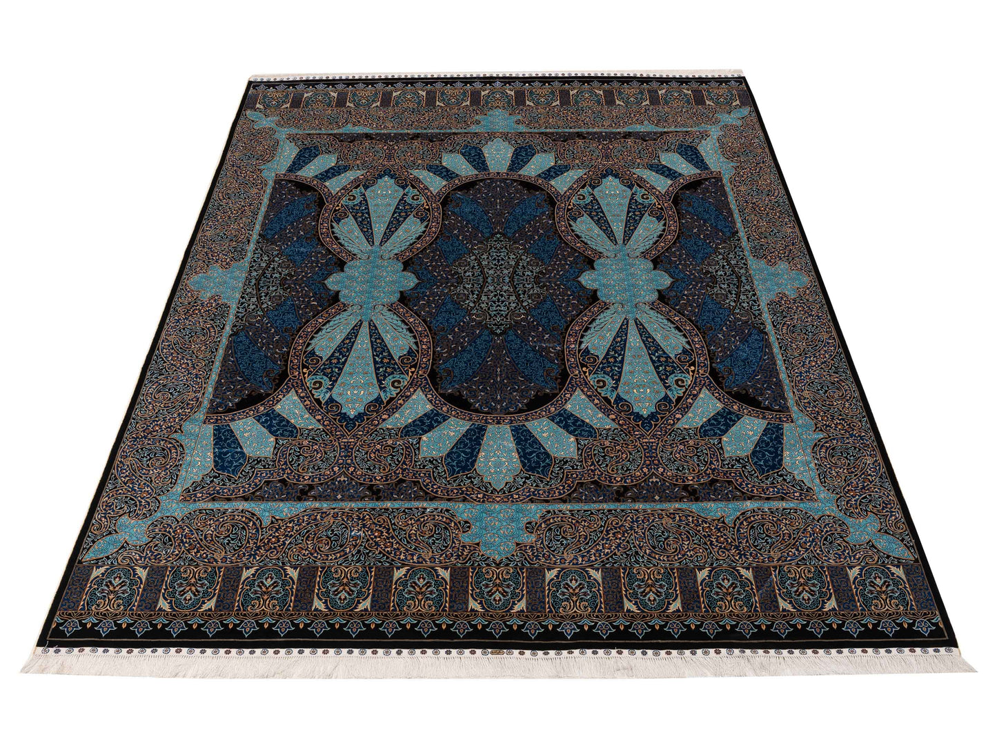 Elegance 154456 Blue Blue 9x12.3 Hand Knotted Rug