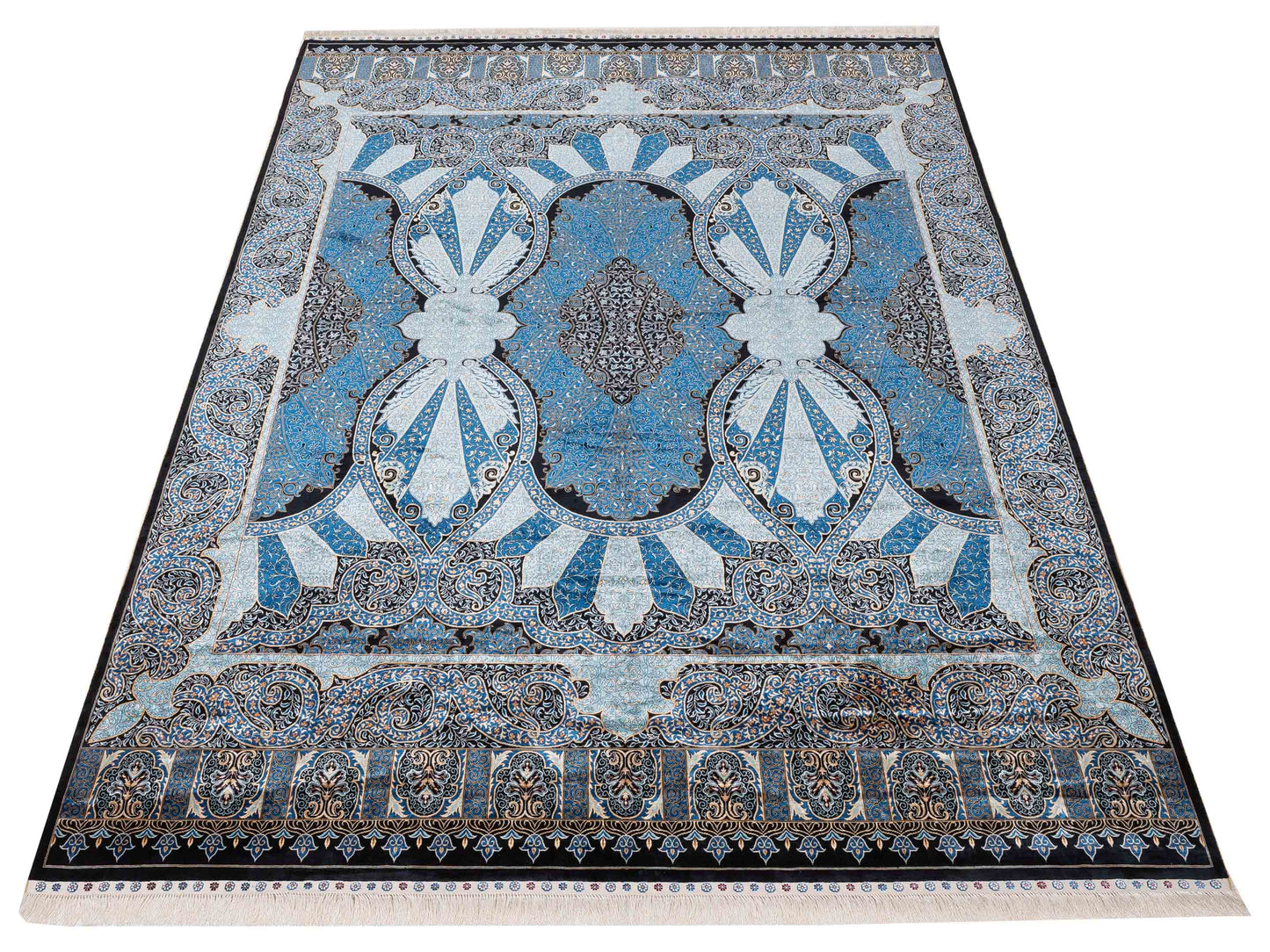 Elegance 154456 Blue Blue 9x12.3 Hand Knotted Rug