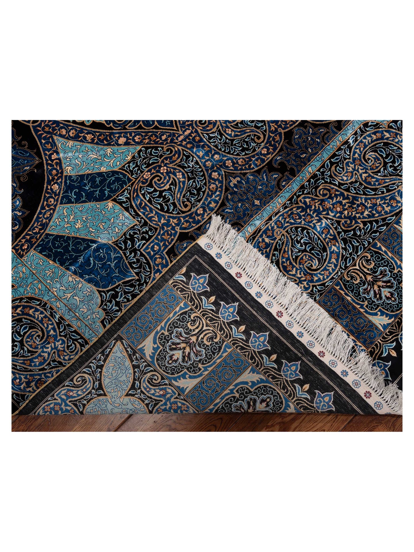 Elegance 154456 Blue Blue 9x12.3 Hand Knotted Rug