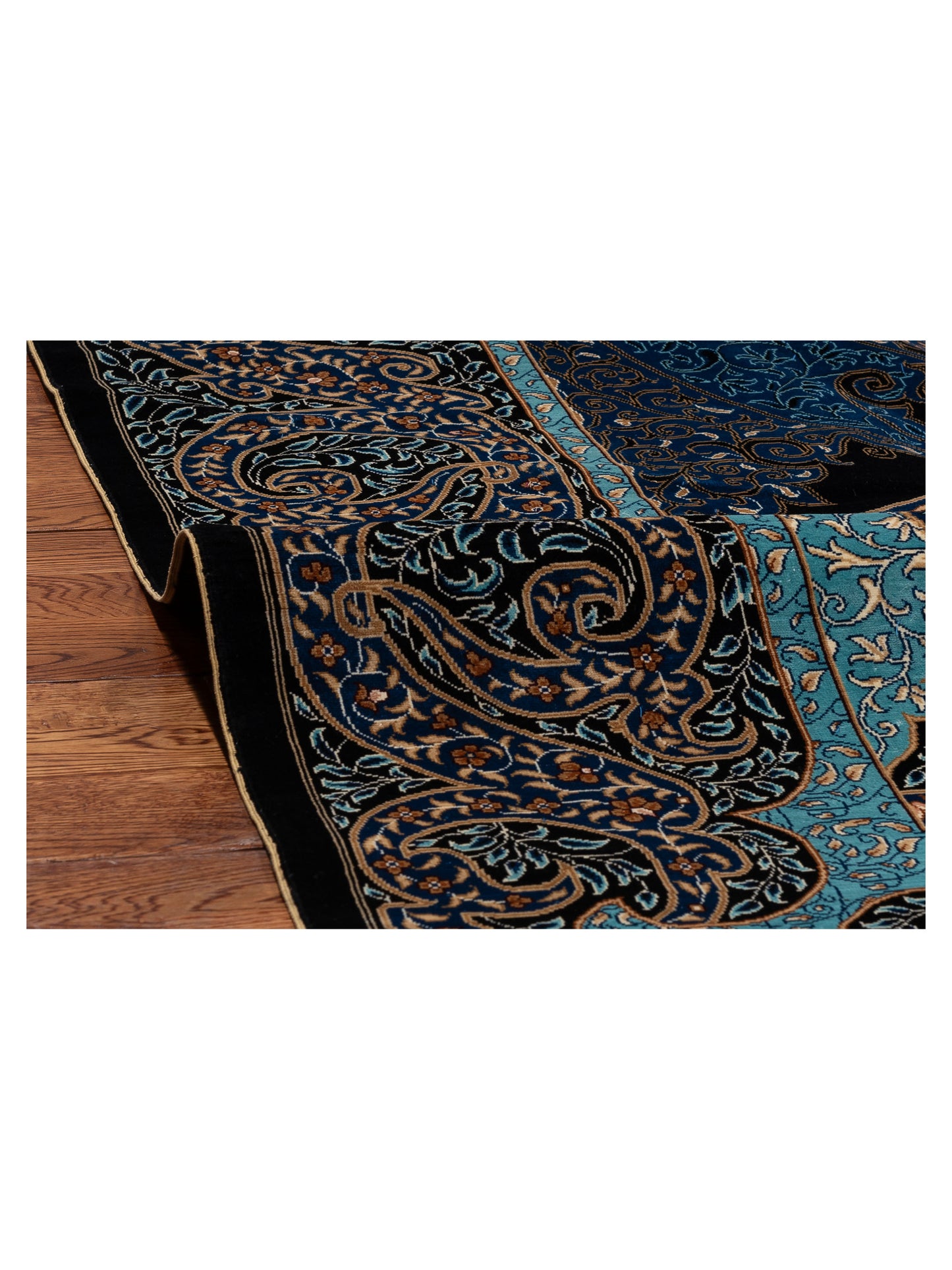 Elegance 154456 Blue Blue 9x12.3 Hand Knotted Rug