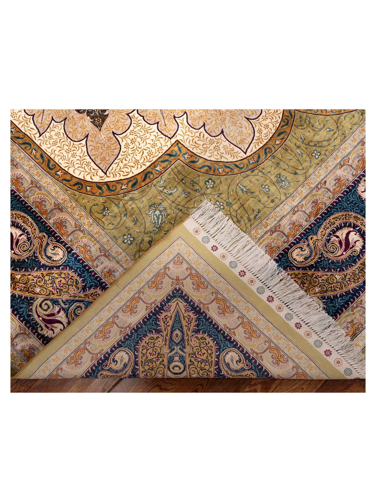 Elegance 154457 Green Blue 9.1x12.4 Hand Knotted Rug