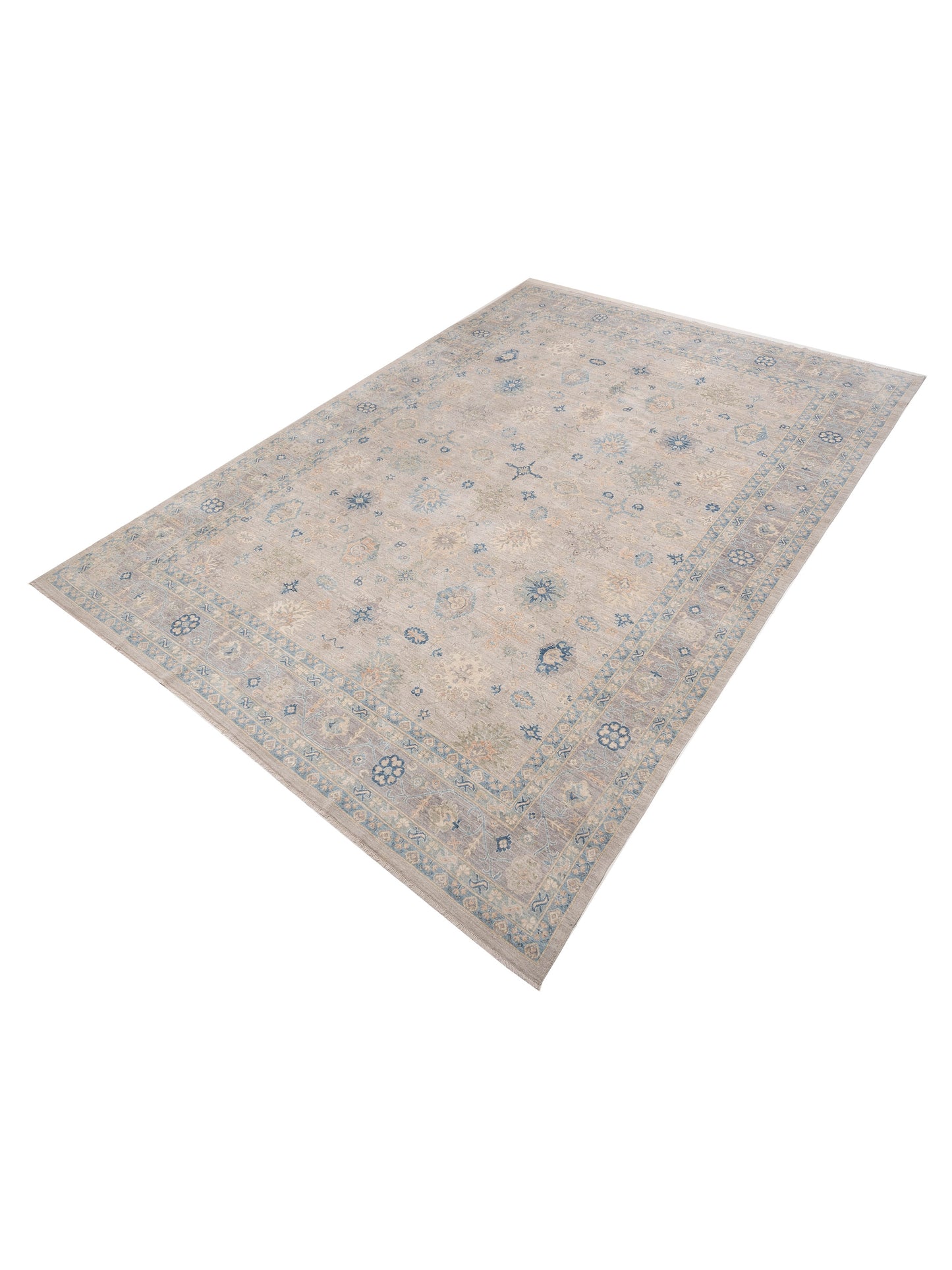 Anadol Oushak 154470 Light Gray Gray 13x17.8 Hand Knotted Rug