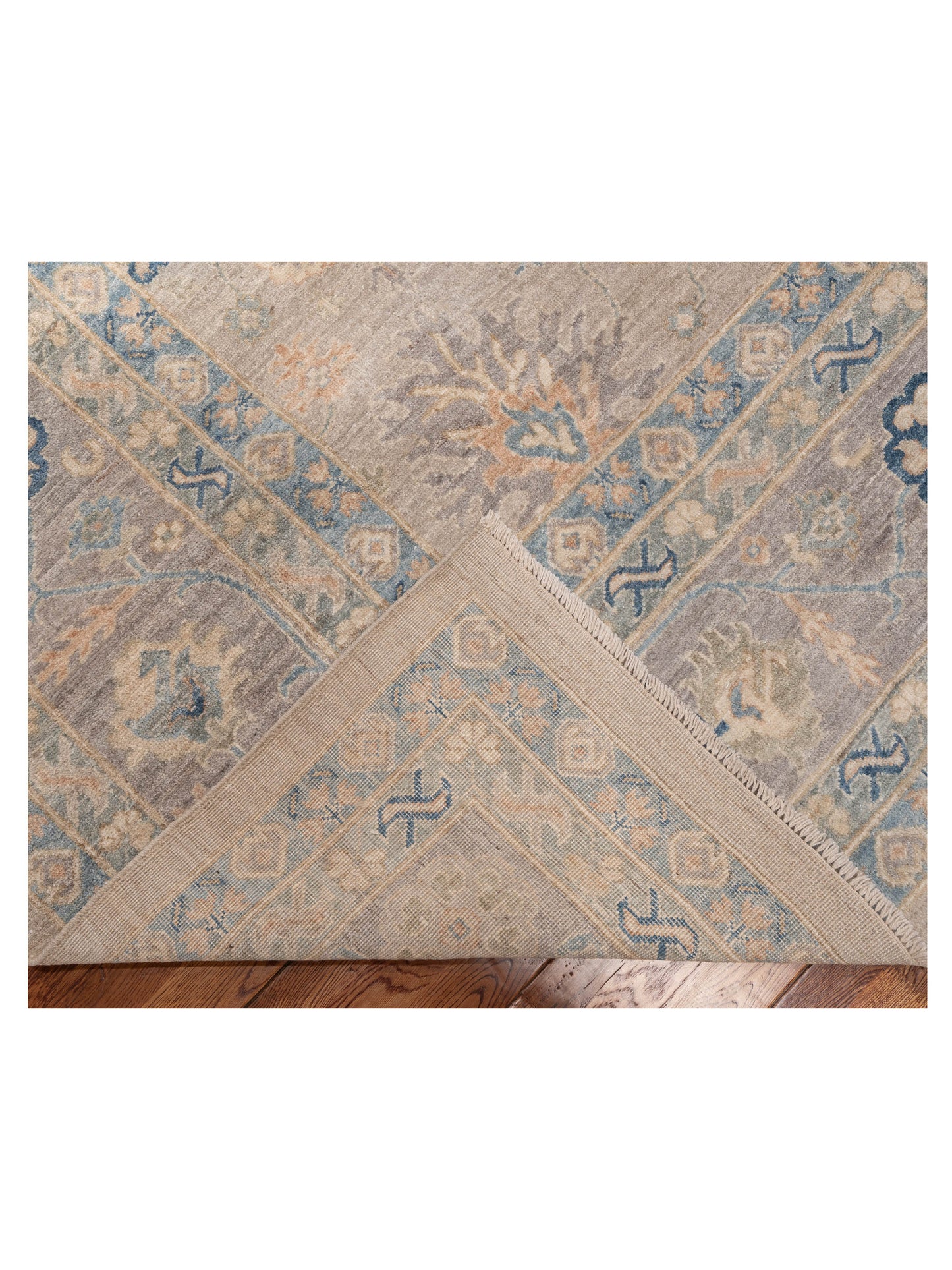 Anadol Oushak 154470 Light Gray Gray 13x17.8 Hand Knotted Rug