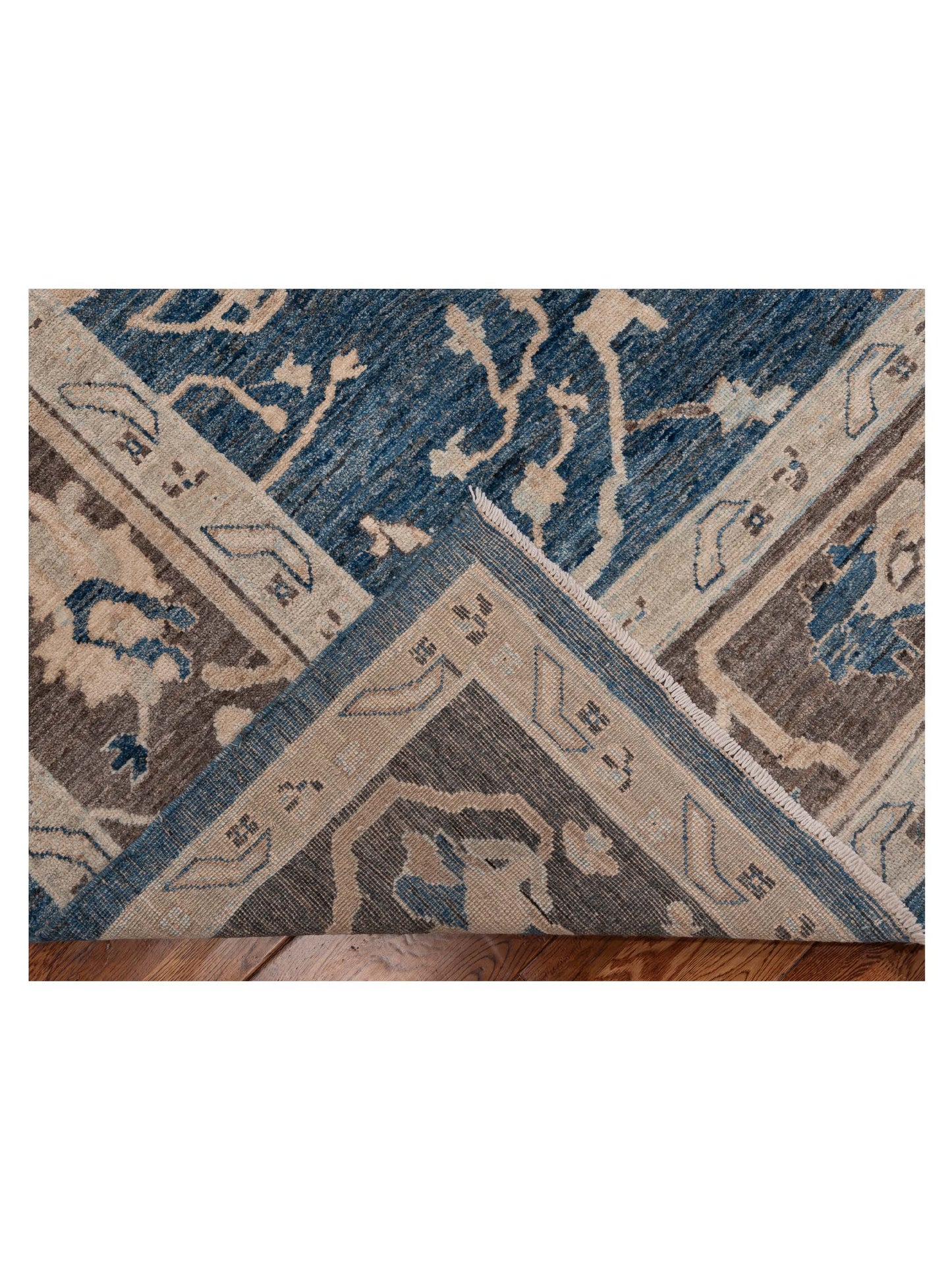 Anadol Oushak 154474 Navy Blue Brown 9.6x12 Hand Knotted Rug