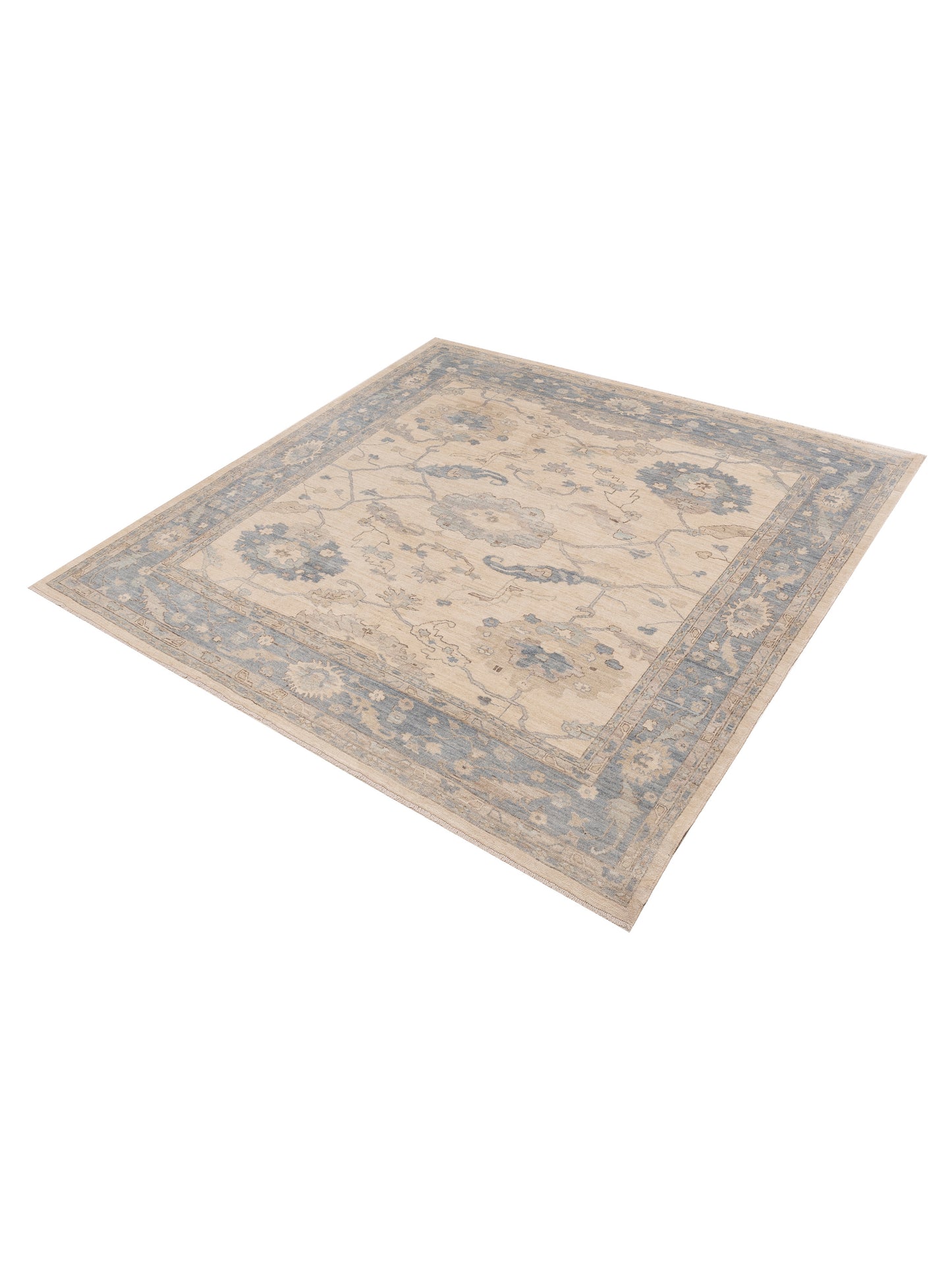 Anadol Oushak 154476 Ivory Gray 10x10.2 Hand Knotted Rug