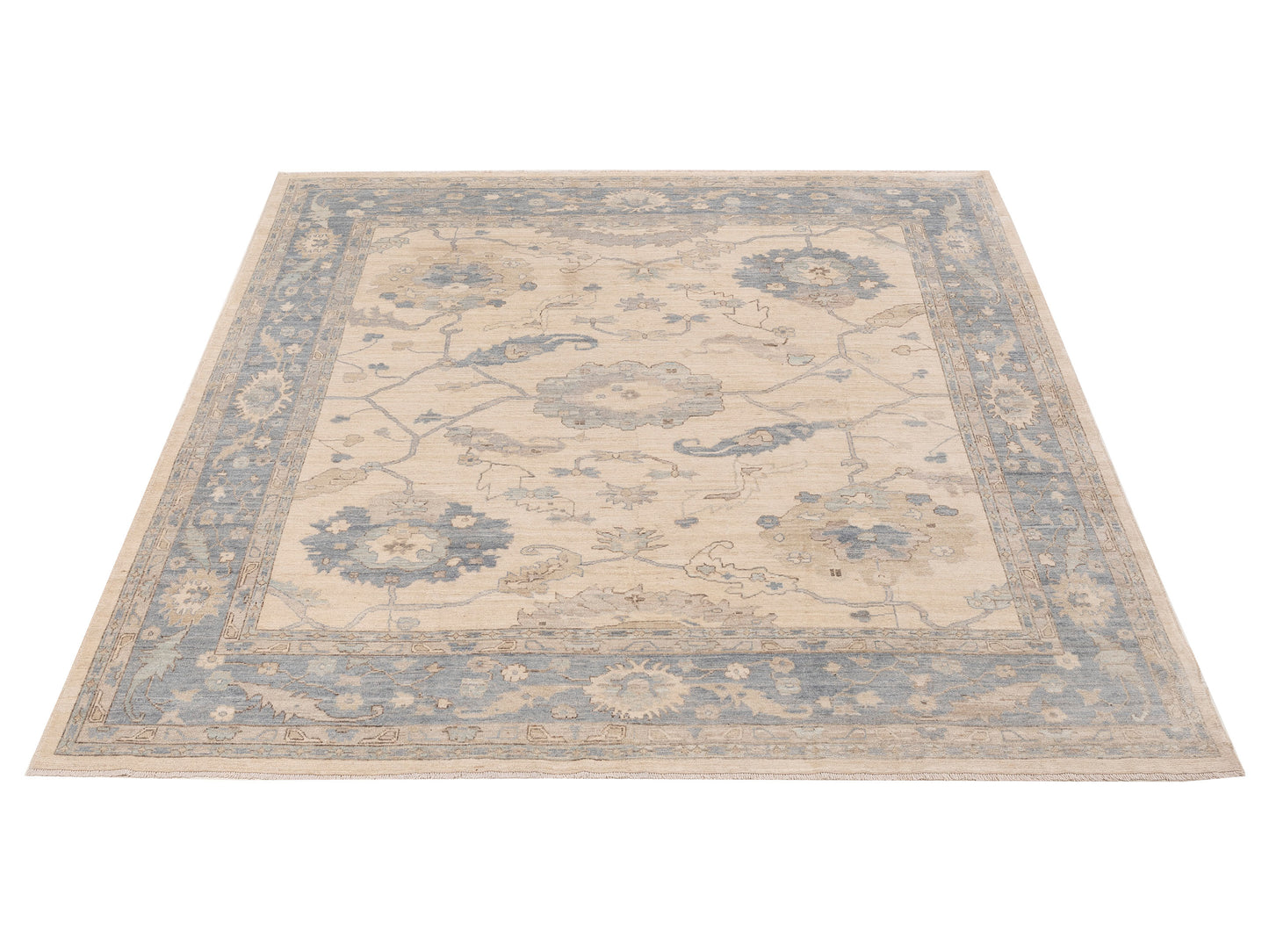 Anadol Oushak 154476 Ivory Gray 10x10.2 Hand Knotted Rug