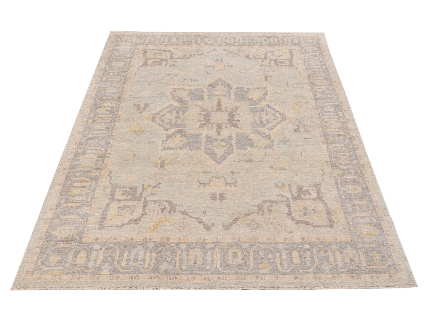 Anadol Oushak 154482 Light Blue Gray 9.2x12.1 Hand Knotted Rug