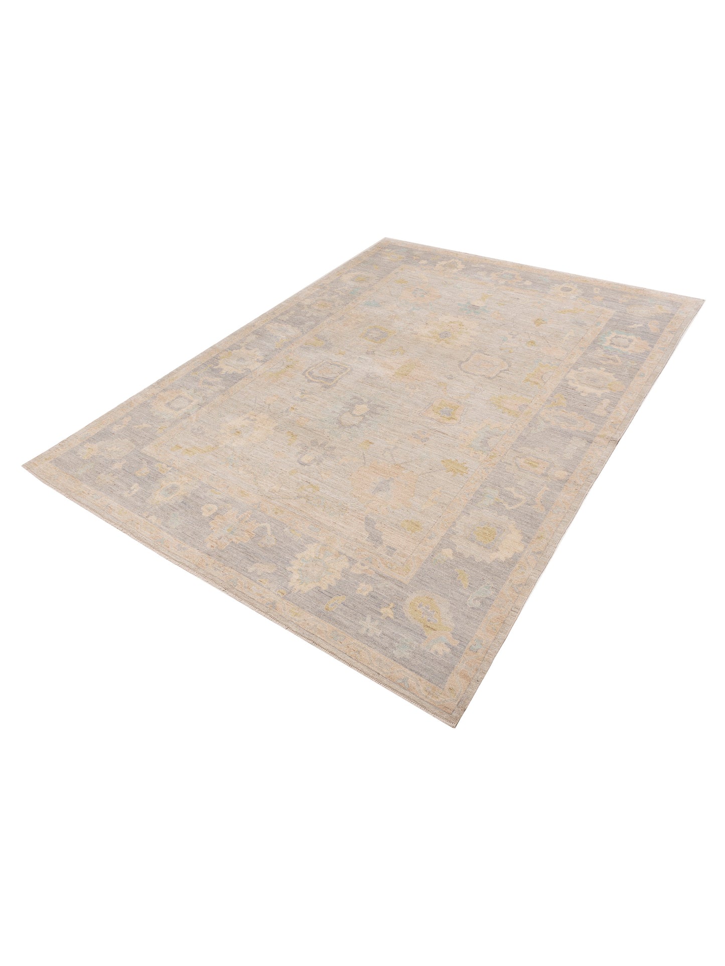 Anadol Oushak 154485 Light Gray Gray 10.2x13.8 Hand Knotted Rug