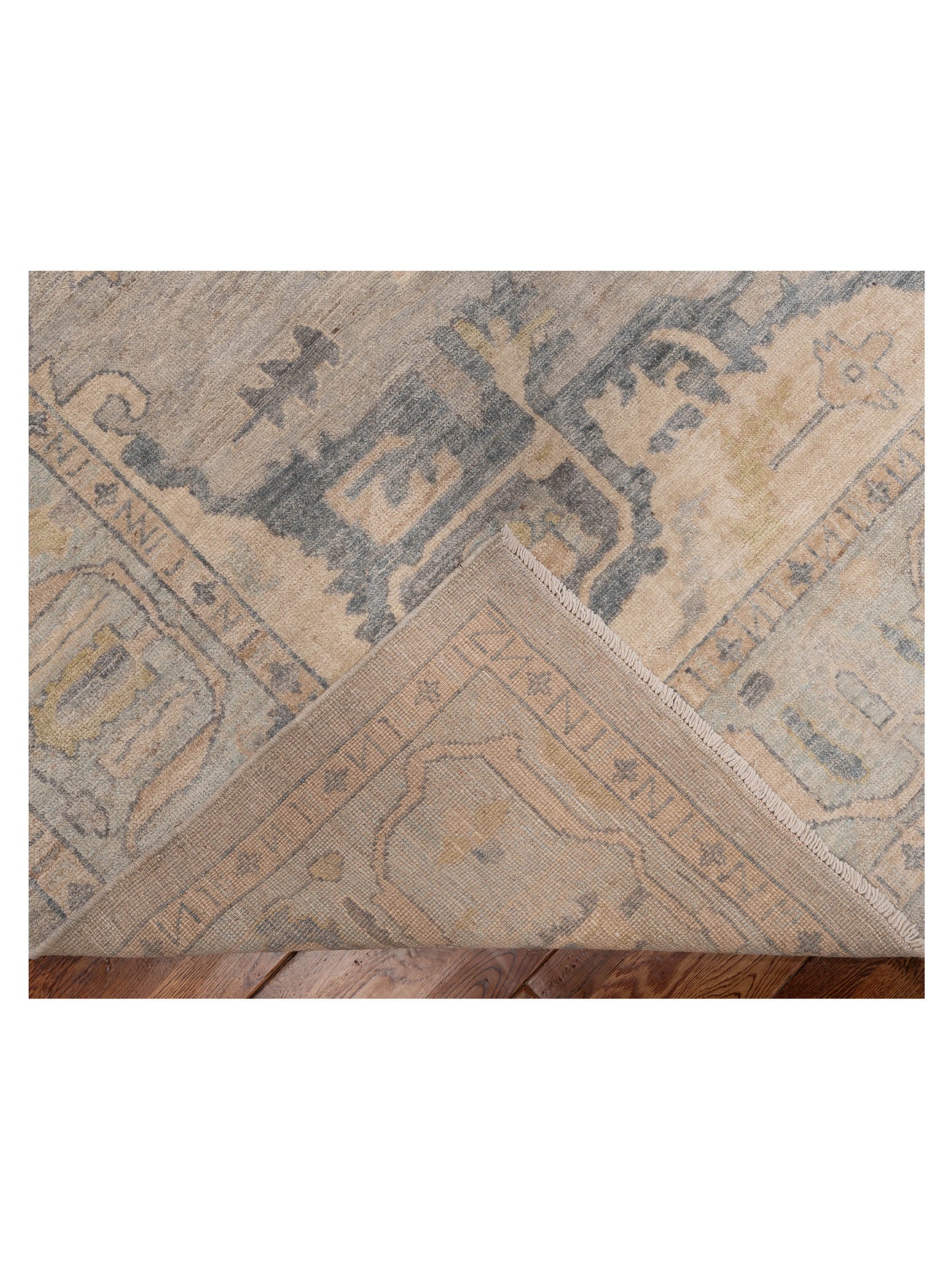 Anadol Oushak 154486 Light Gray Light Blue 9.2x12.2 Hand Knotted Rug