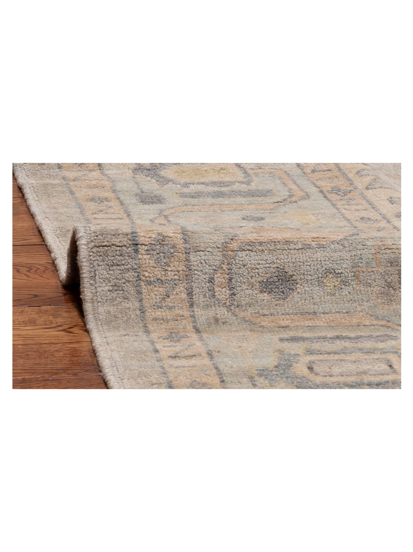 Anadol Oushak 154486 Light Gray Light Blue 9.2x12.2 Hand Knotted Rug