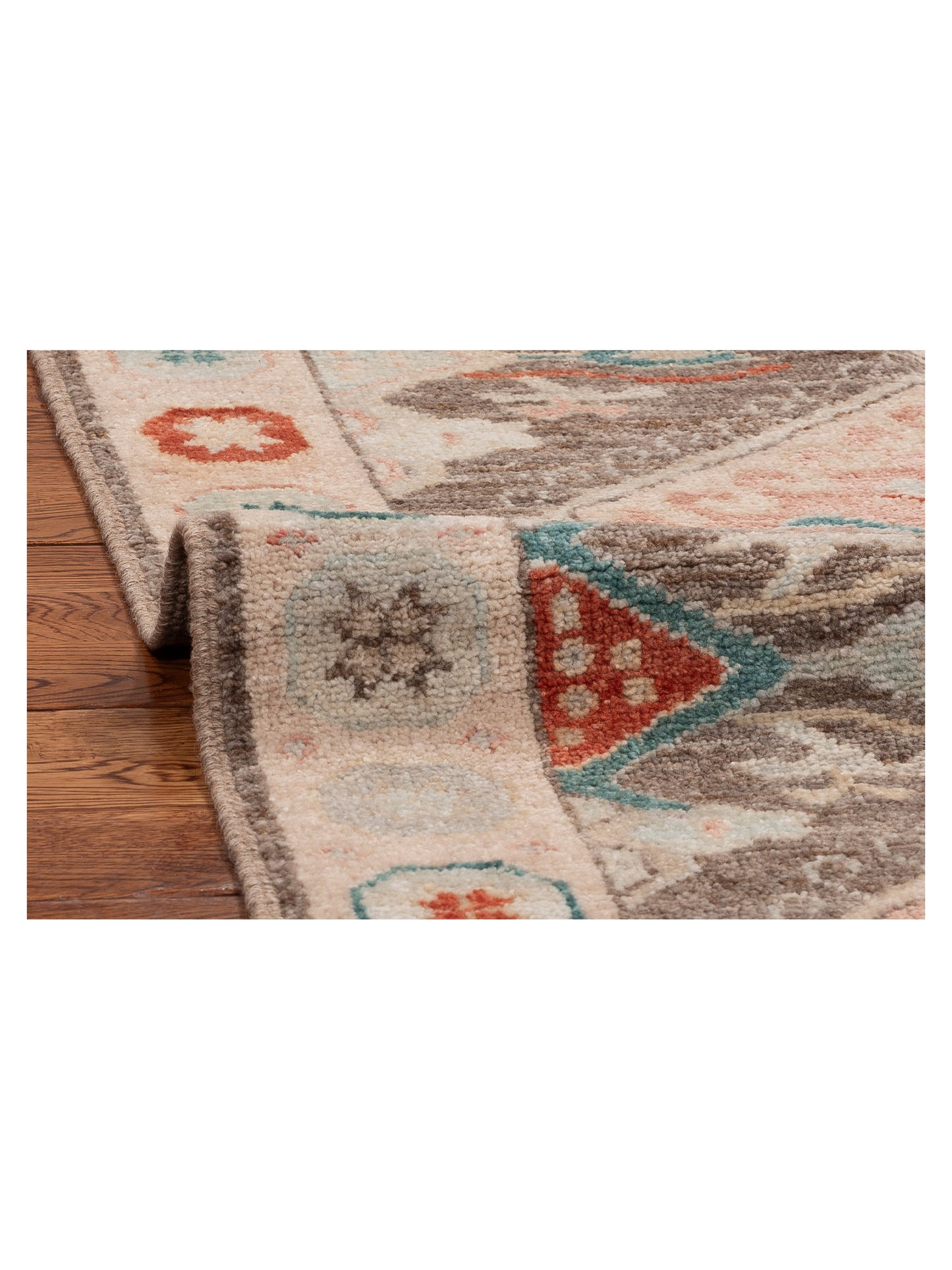 Anadol Oushak 154490 Brown Beige 3.4x9.2 Hand Knotted Rug