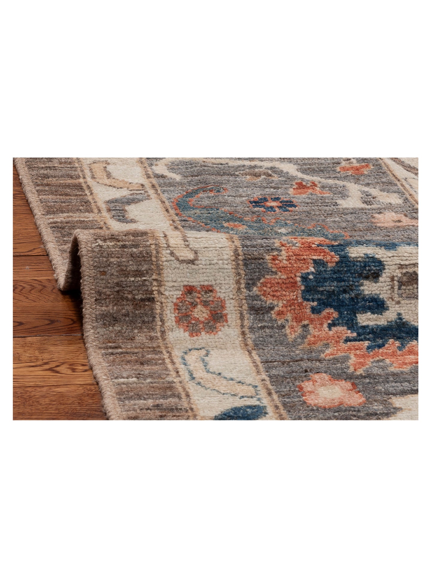 Anadol Oushak 154495 Brown Gray 9.2x11.6 Hand Knotted Rug