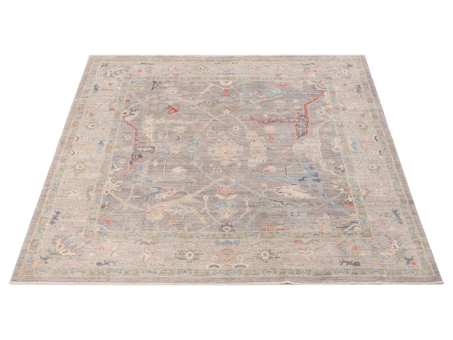Anadol Oushak 154497 Gray Light Gray 8.3x8.3 Hand Knotted Rug