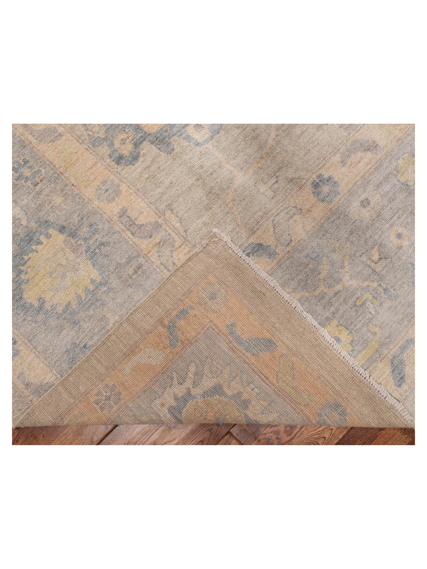Anadol Oushak 154498 Light Blue Light Gray 9.7x13.7 Hand Knotted Rug
