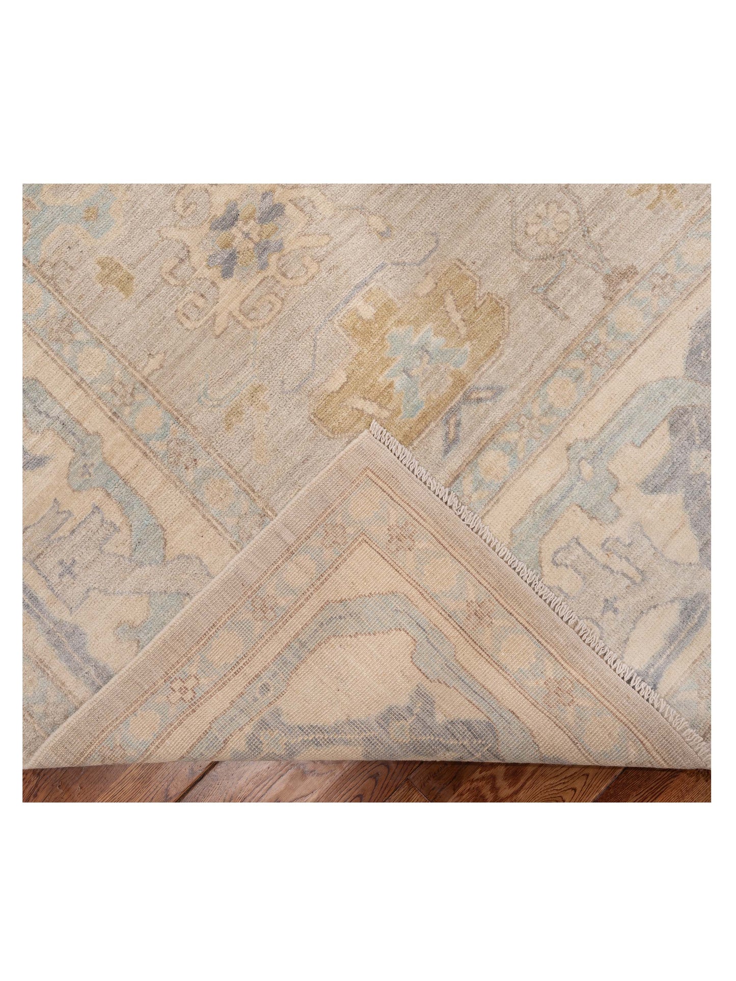 Anadol Oushak 154499 Gray Beige 9.2x12.6 Hand Knotted Rug