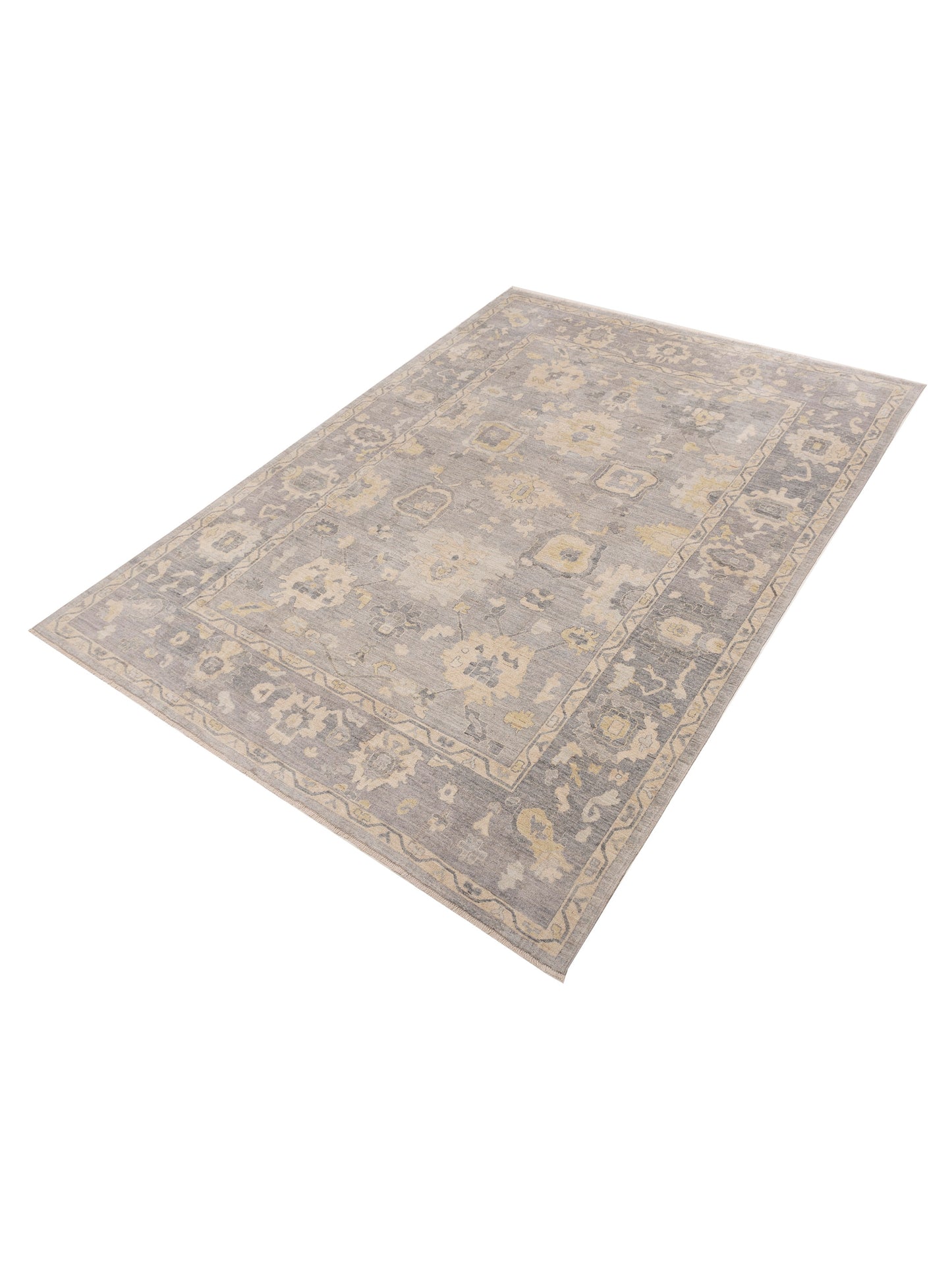 Anadol Oushak 154501 Gray Gray 10.2x13.8 Hand Knotted Rug