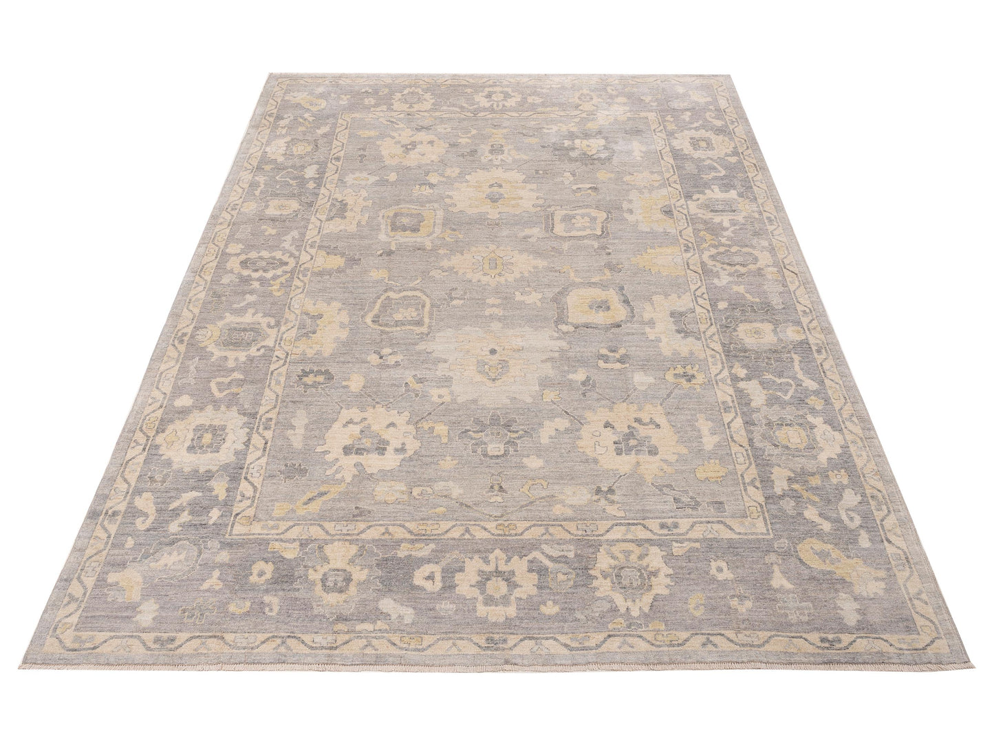 Anadol Oushak 154501 Gray Gray 10.2x13.8 Hand Knotted Rug
