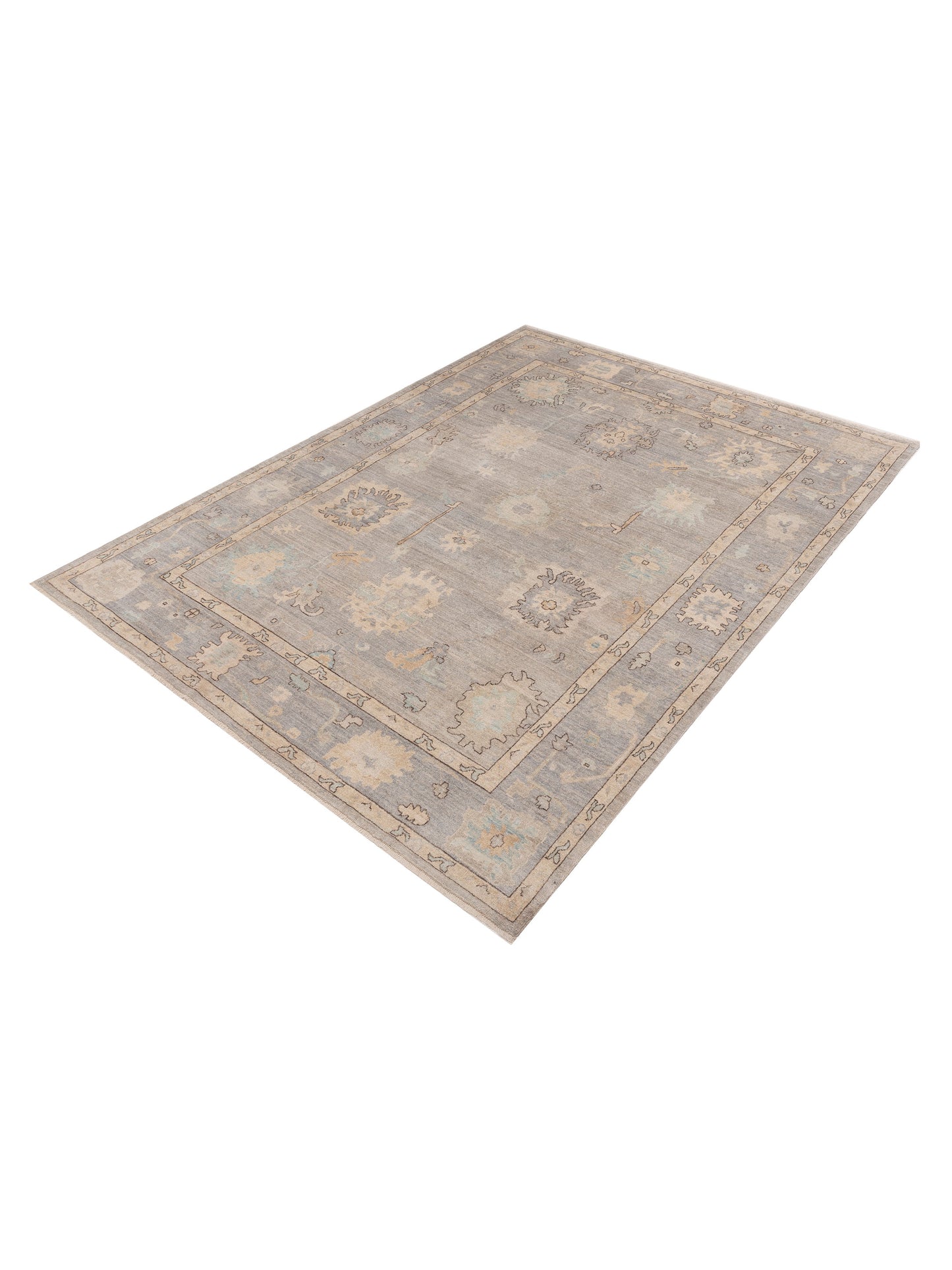 Anadol Oushak 154502 Gray Gray 9.2x12.1 Hand Knotted Rug