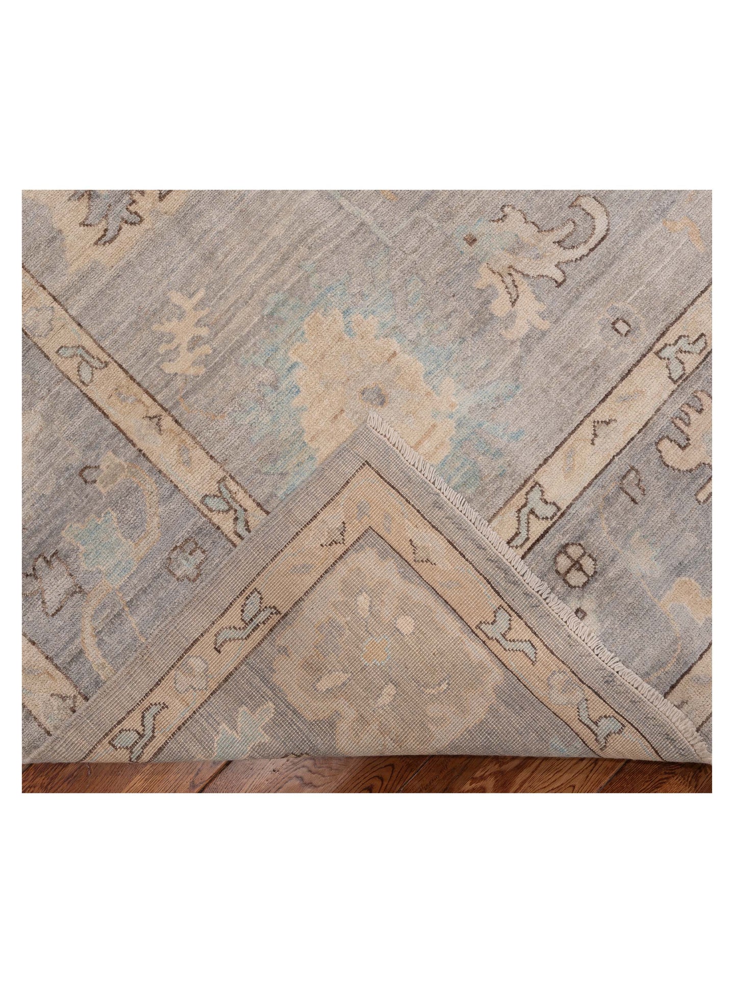 Anadol Oushak 154502 Gray Gray 9.2x12.1 Hand Knotted Rug