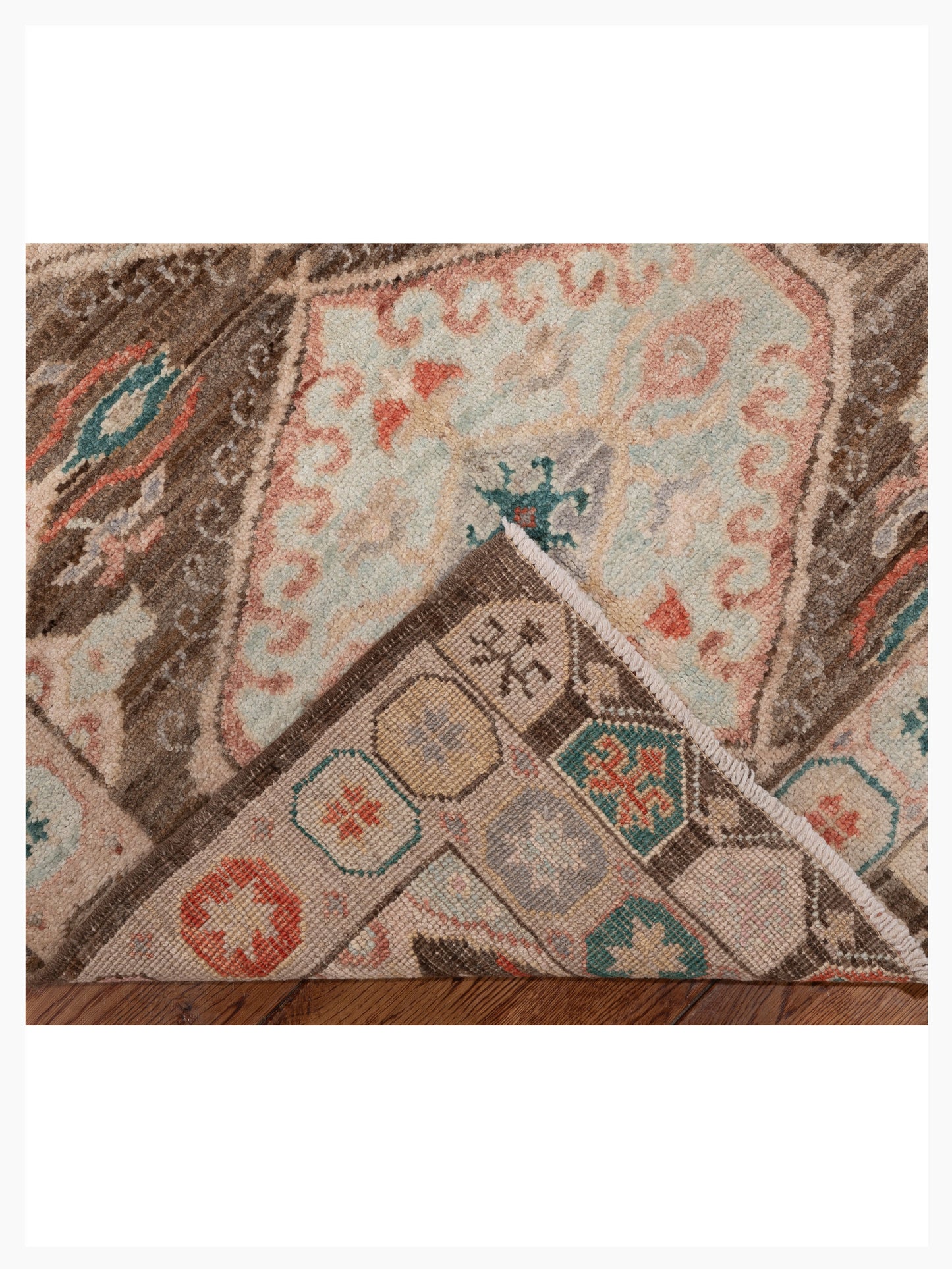 Anadol Oushak 154503 Brown Beige 3.2x13.7 Hand Knotted Rug