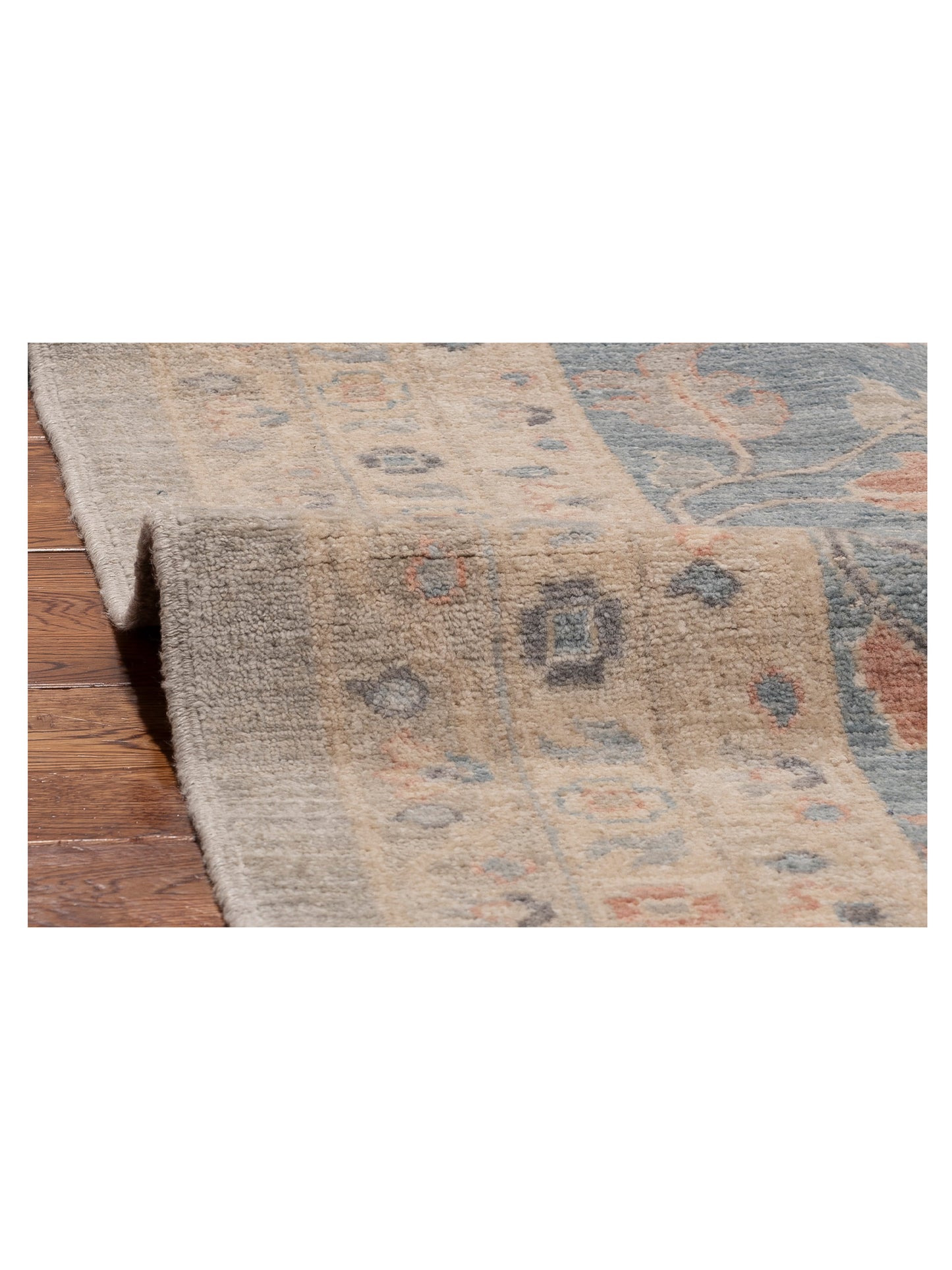Anadol Oushak 154507 Gray Blue 11.8x14.8 Hand Knotted Rug