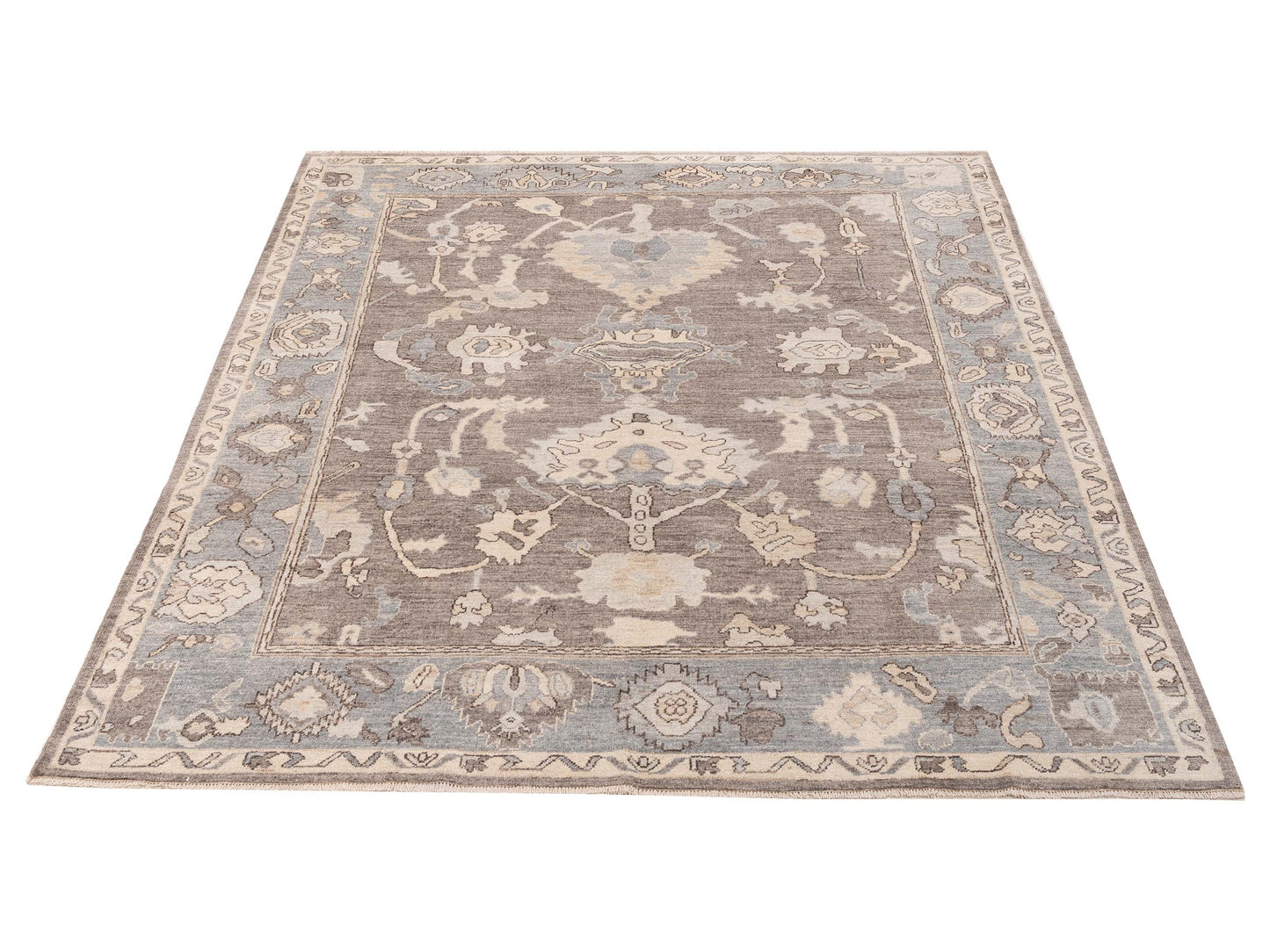 Anadol Oushak 154510 Gray Blue 8.4x9.9 Hand Knotted Rug