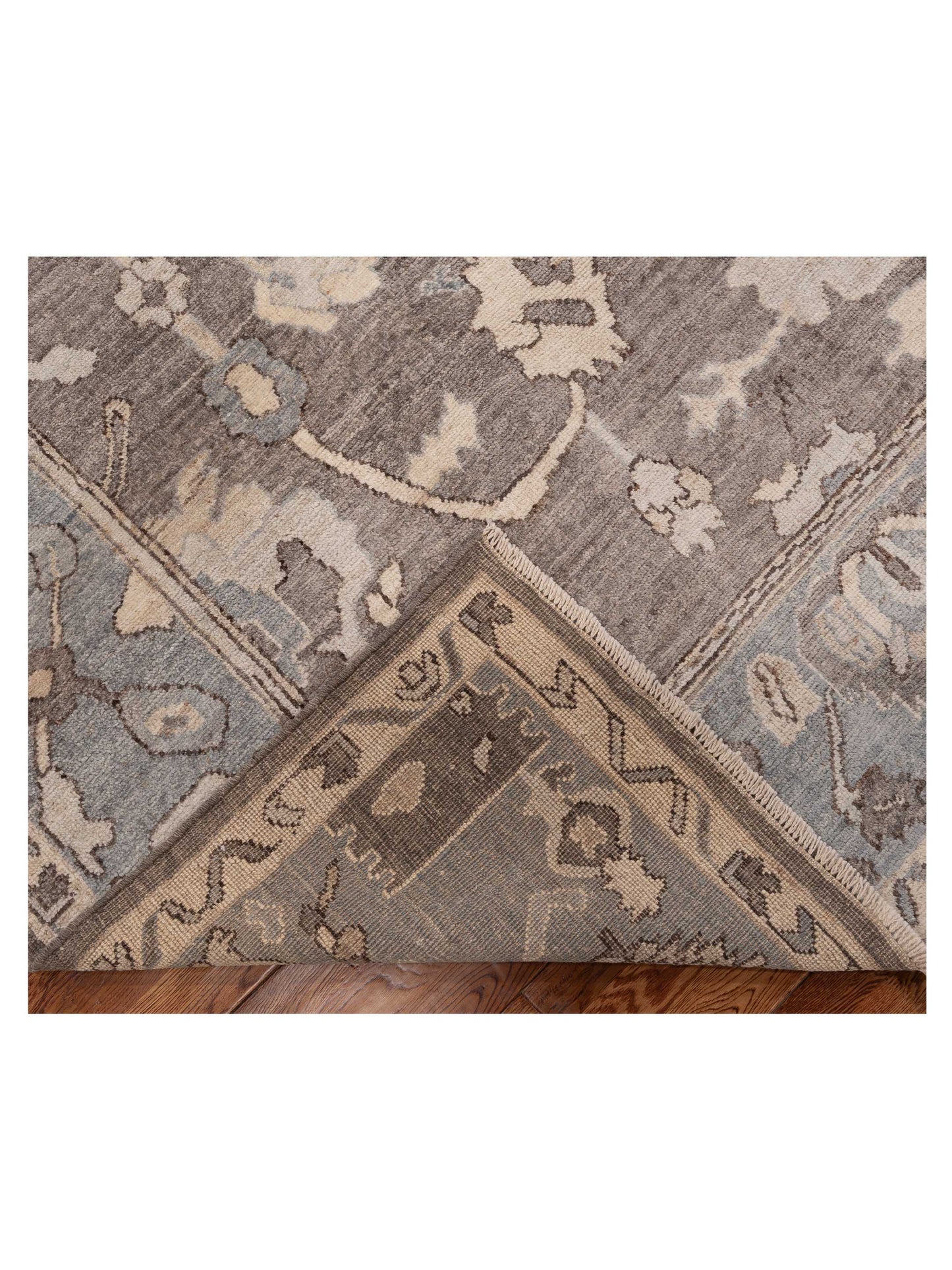 Anadol Oushak 154510 Gray Blue 8.4x9.9 Hand Knotted Rug