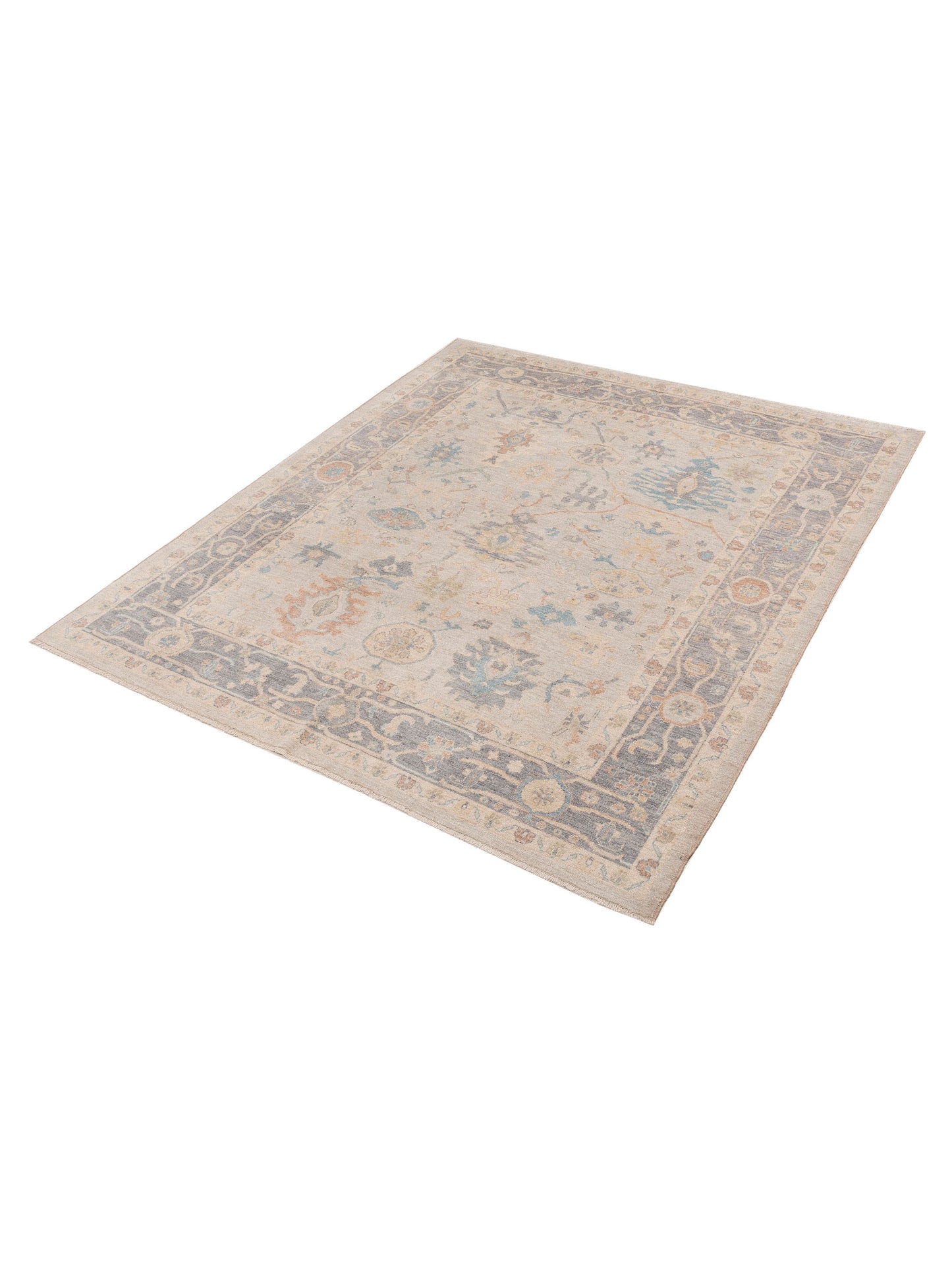 Anadol Oushak 154513 Light Blue Gray 8.6x9.9 Hand Knotted Rug