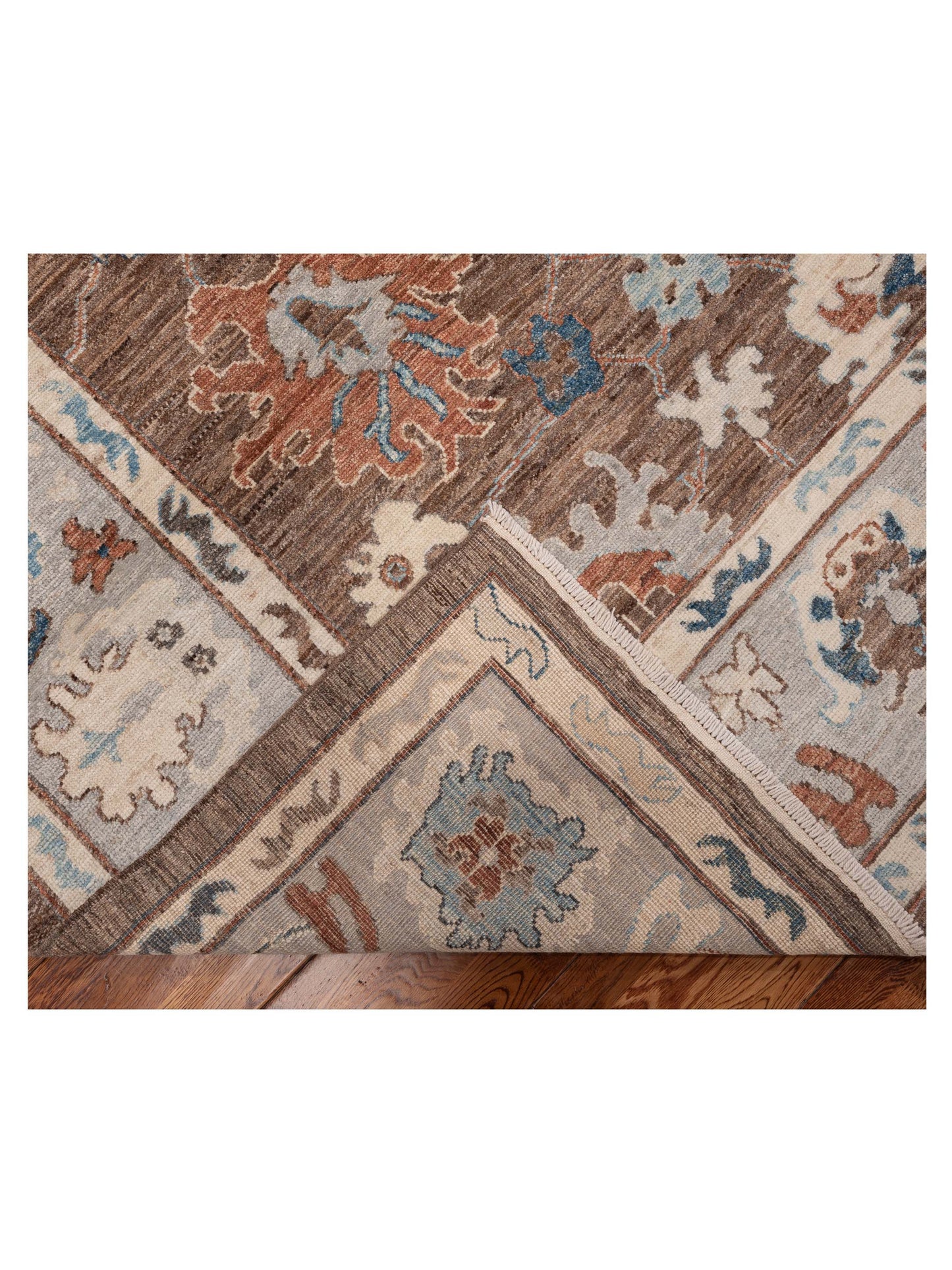 Anadol Oushak 154515 Brown Light Blue 8.4x10 Hand Knotted Rug