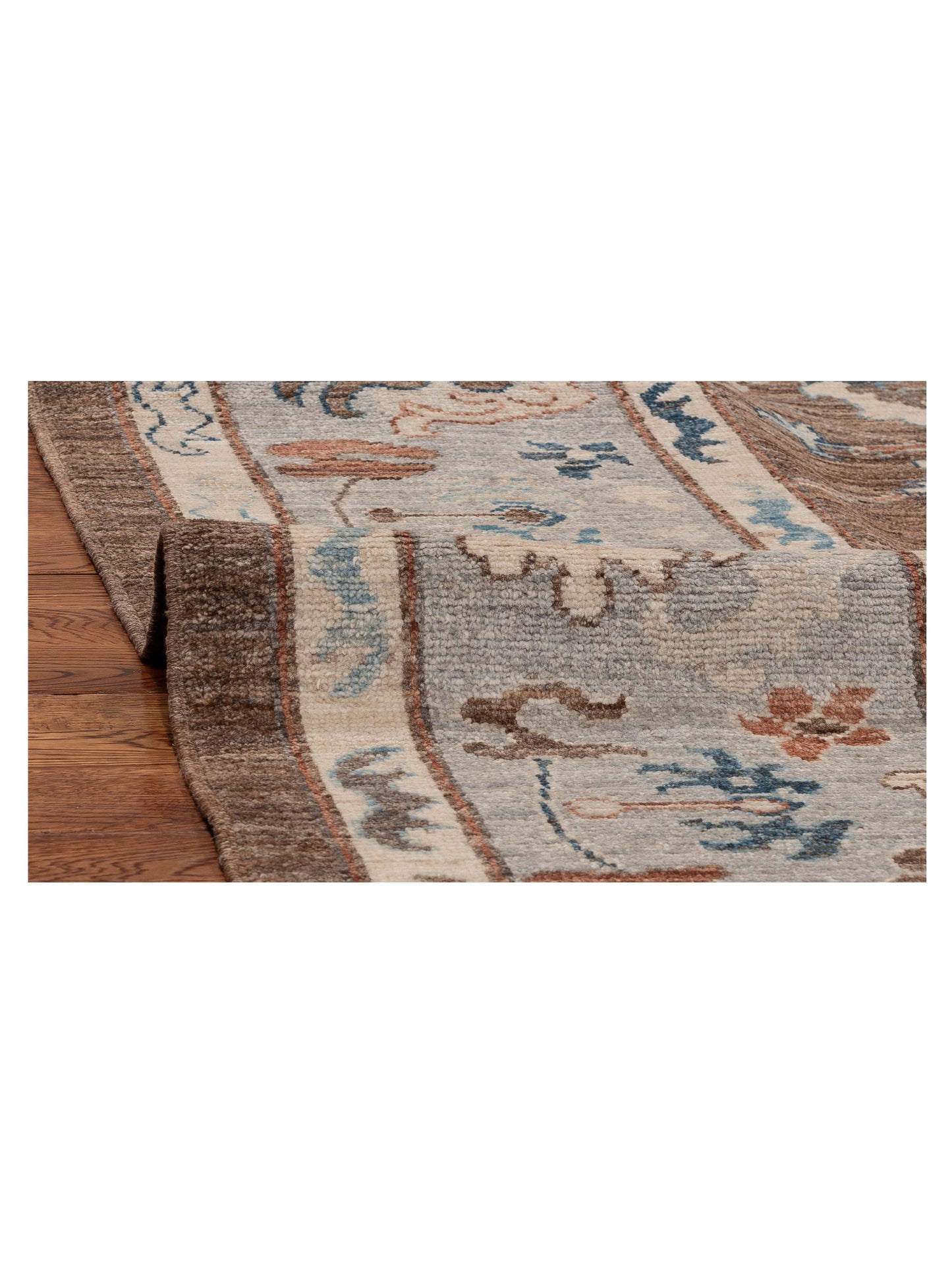 Anadol Oushak 154515 Brown Light Blue 8.4x10 Hand Knotted Rug