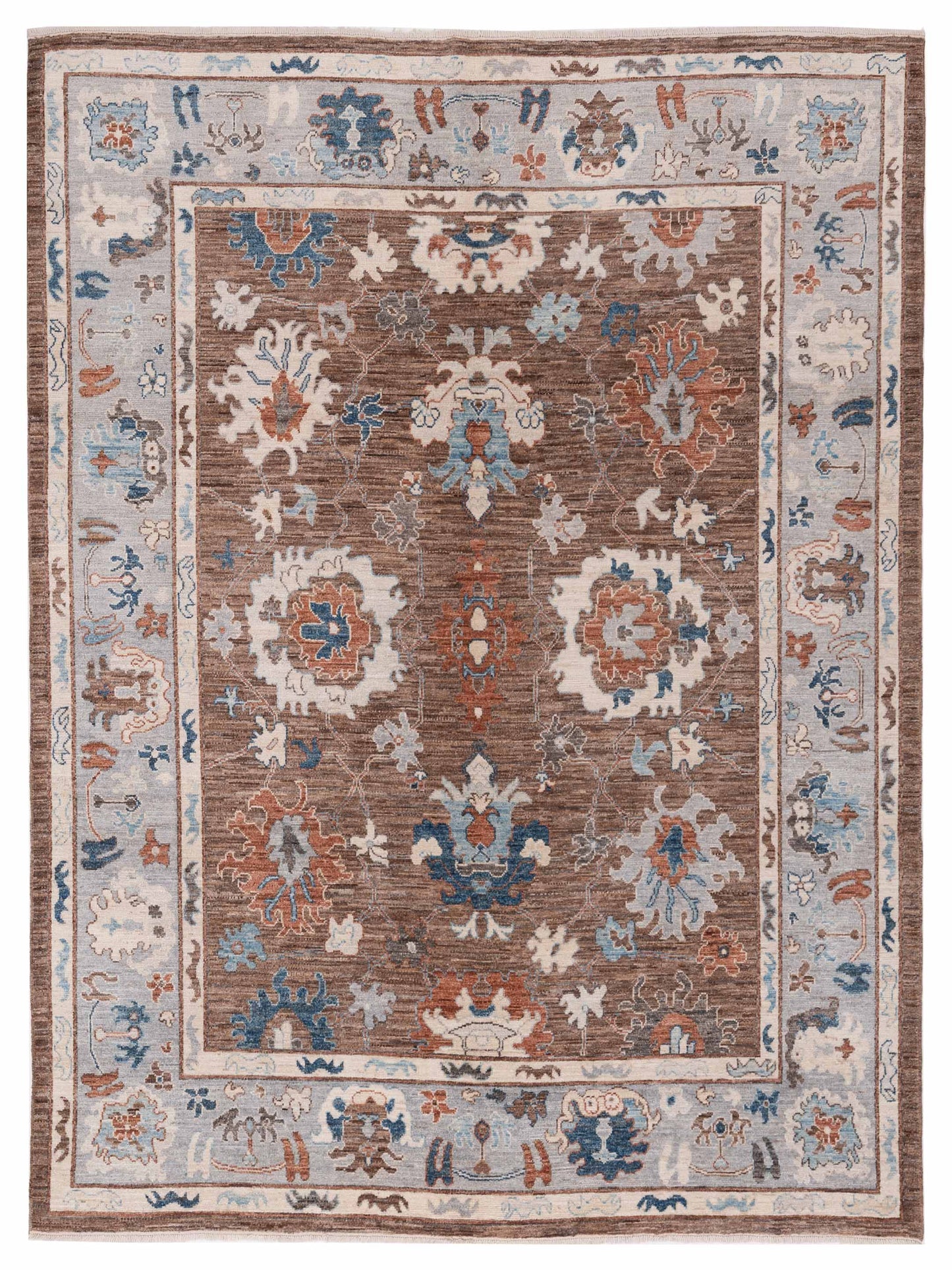 Pasha Anadol Oushak  Brown Light Blue Traditional