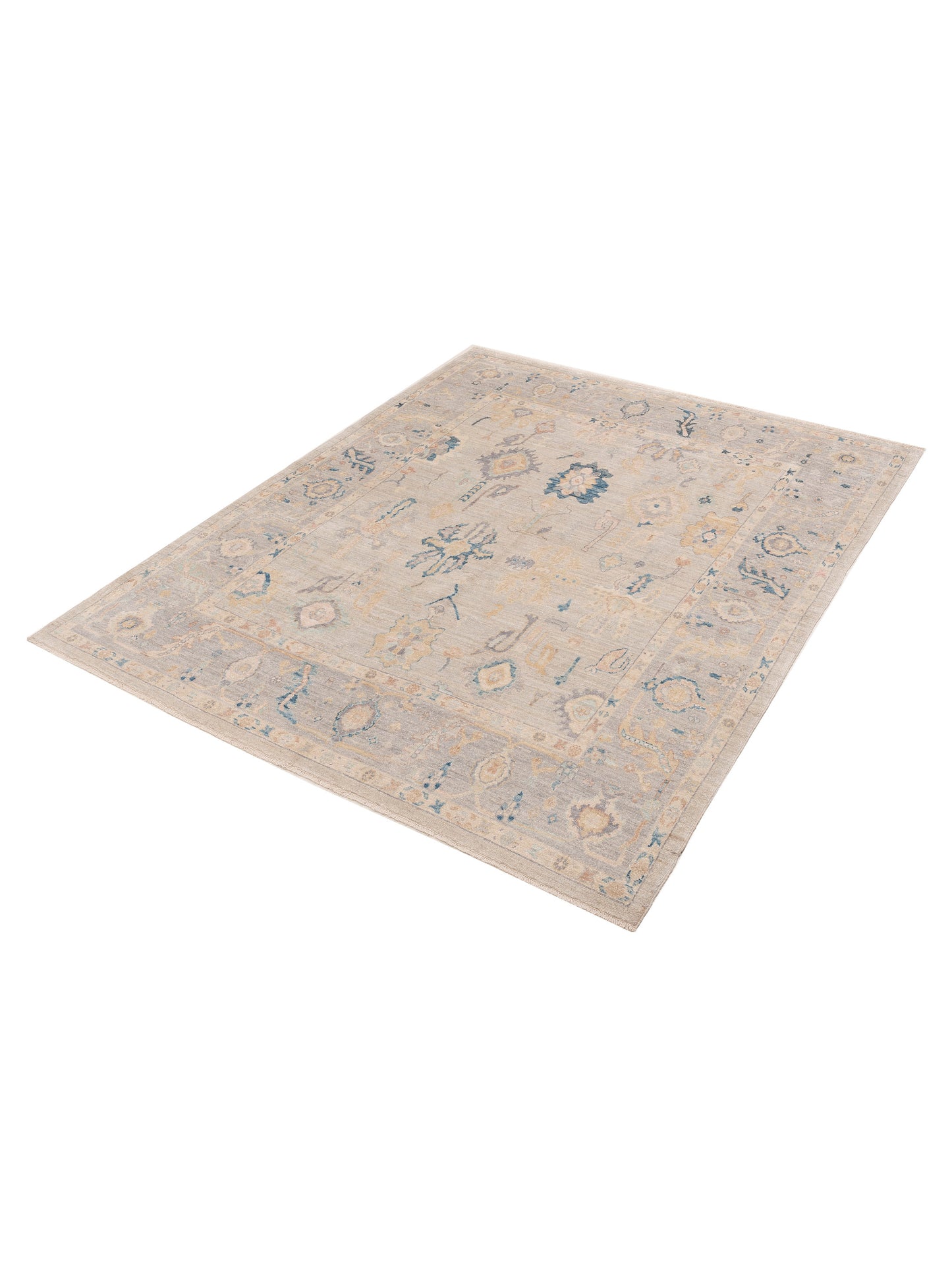 Anadol Oushak 154517 Light Gray Light Gray 8.3x10.1 Hand Knotted Rug