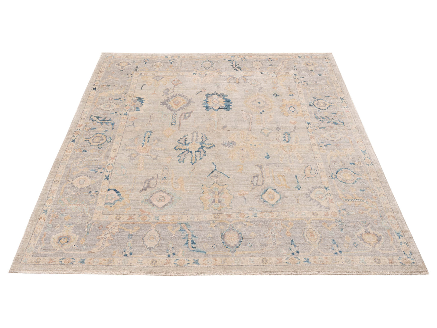 Anadol Oushak 154517 Light Gray Light Gray 8.3x10.1 Hand Knotted Rug