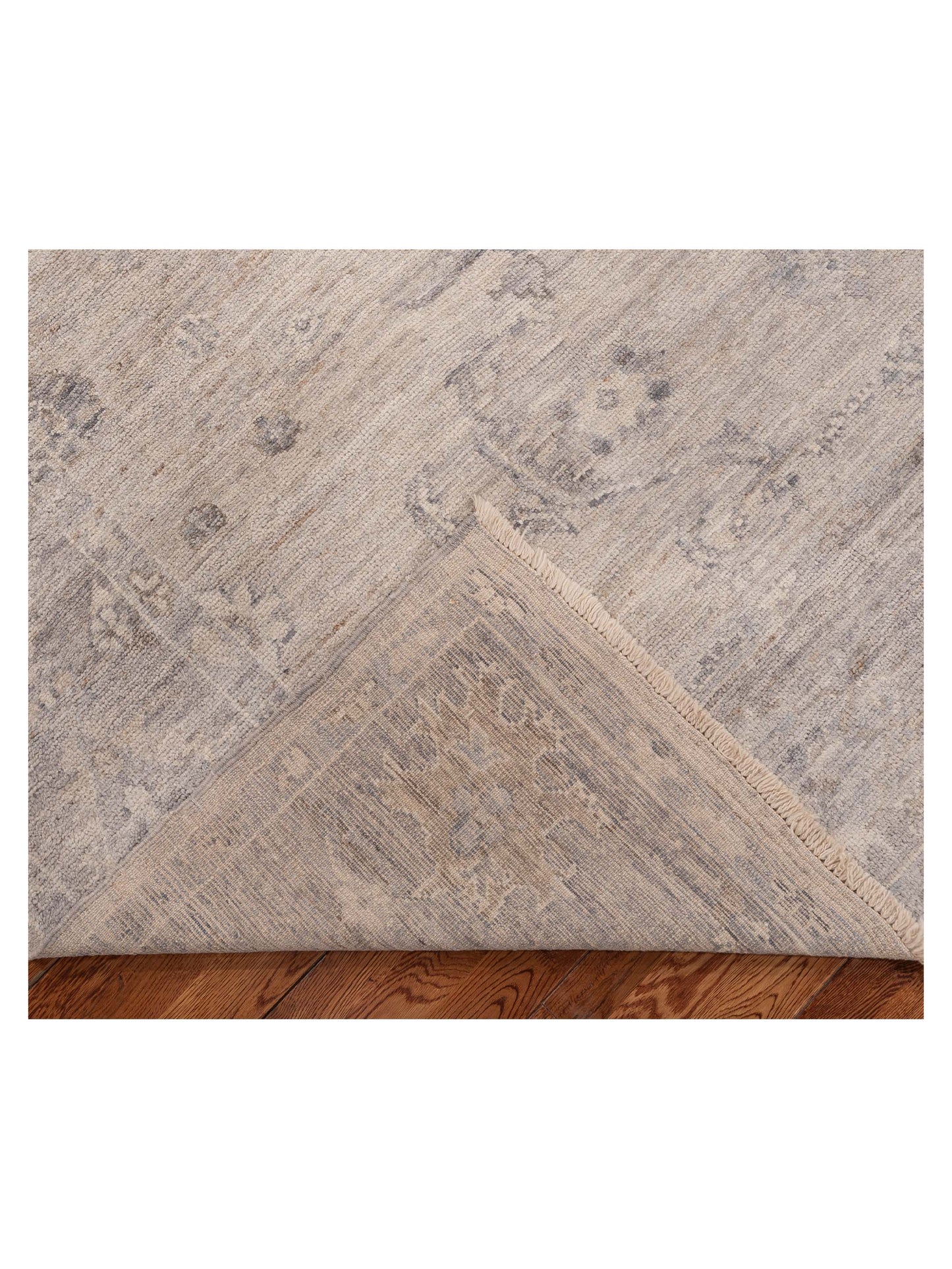 Angora Oushak 154520 Silver Gray 7.9x9.6 Hand Knotted Rug