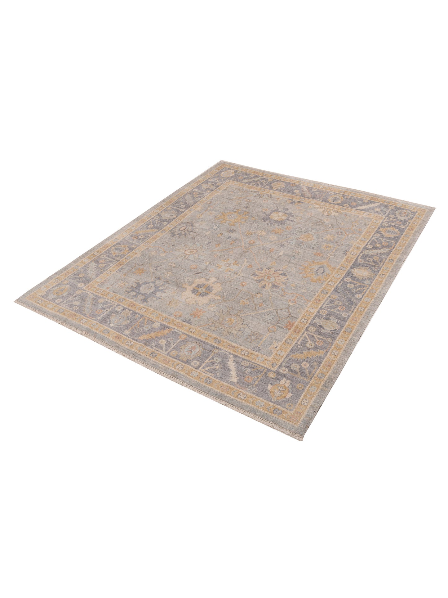 Anadol Oushak 154521 Light Gray Gray 8.4x10 Hand Knotted Rug