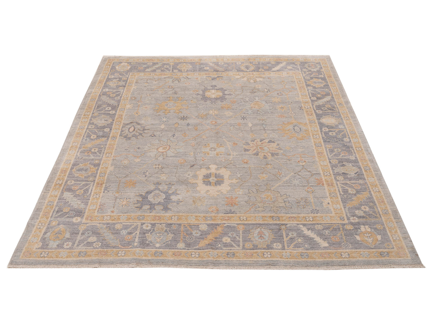 Anadol Oushak 154521 Light Gray Gray 8.4x10 Hand Knotted Rug